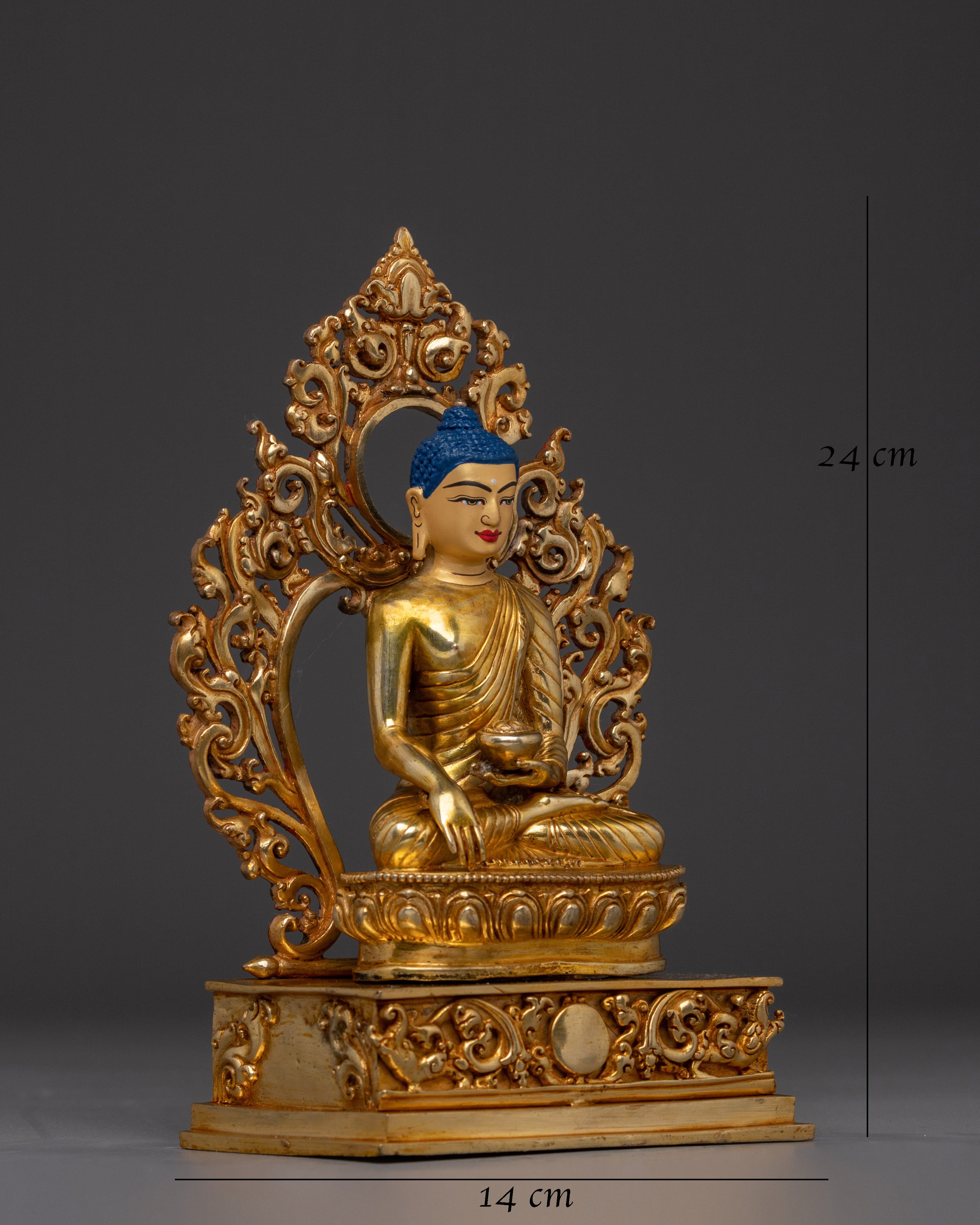 Gold Shakyamuni Buddha Statue with Throne