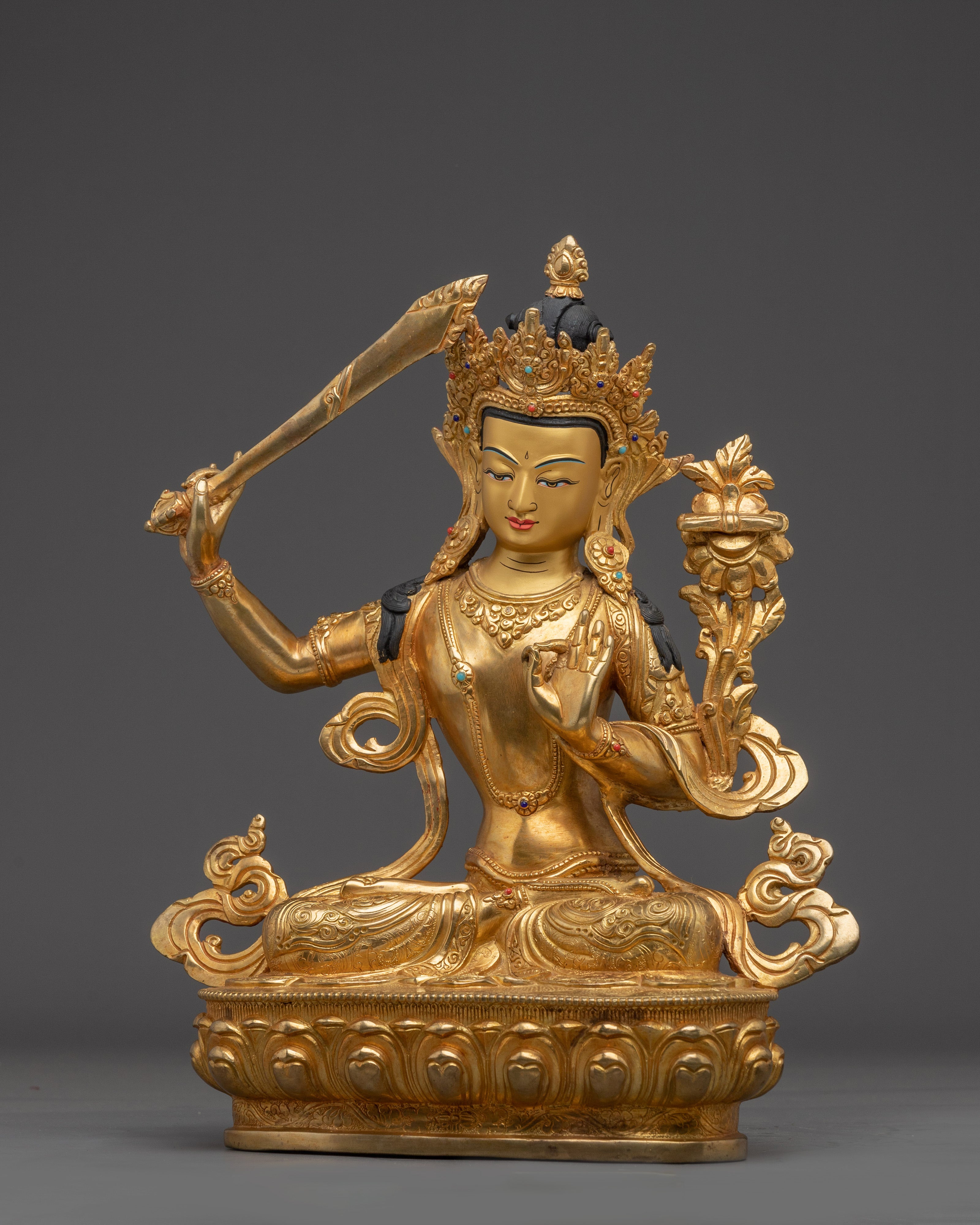 Handmade Figurine of Manjushri | Wisdom Bodhisattva Statue