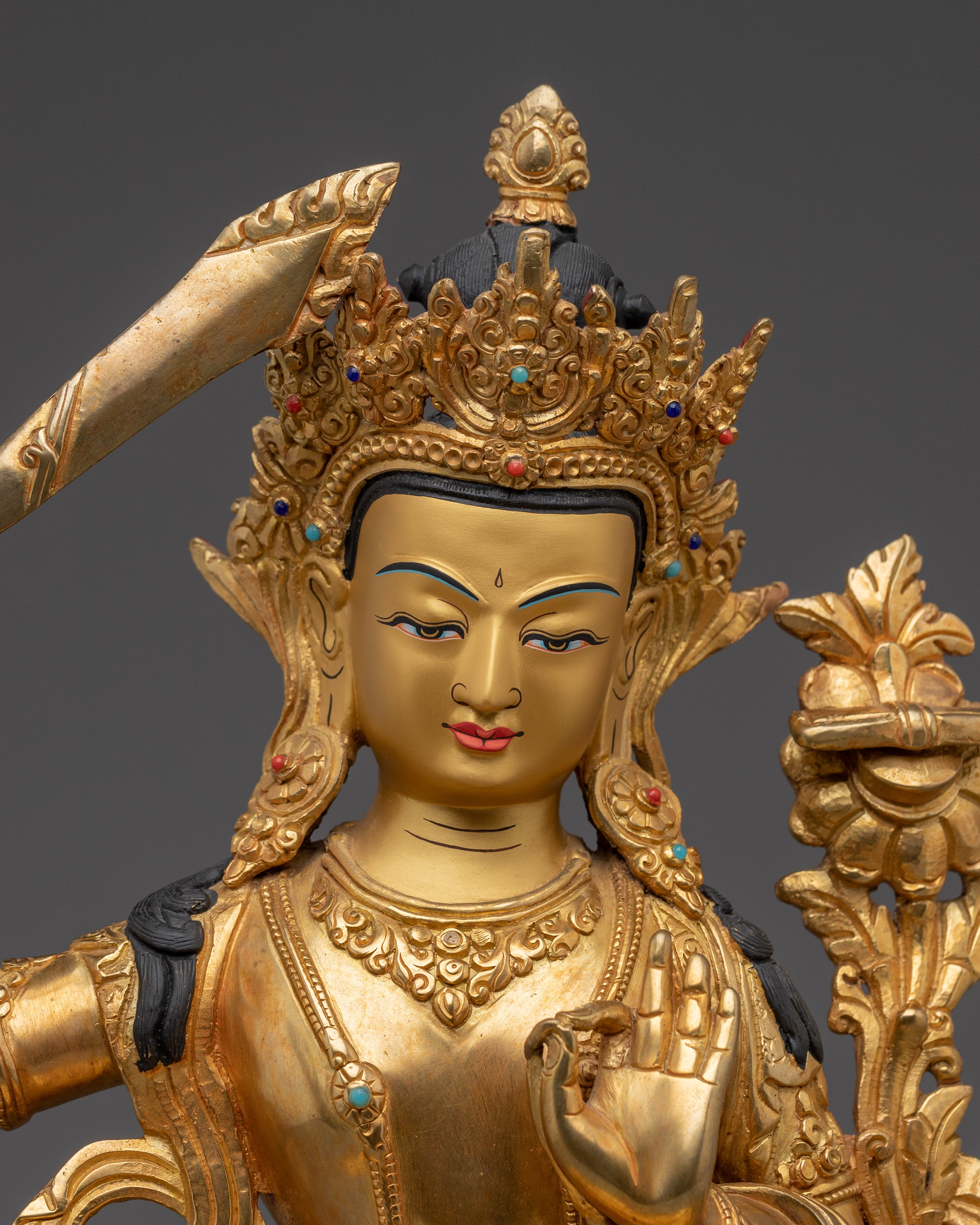 Handmade Figurine of Manjushri | Wisdom Bodhisattva Statue