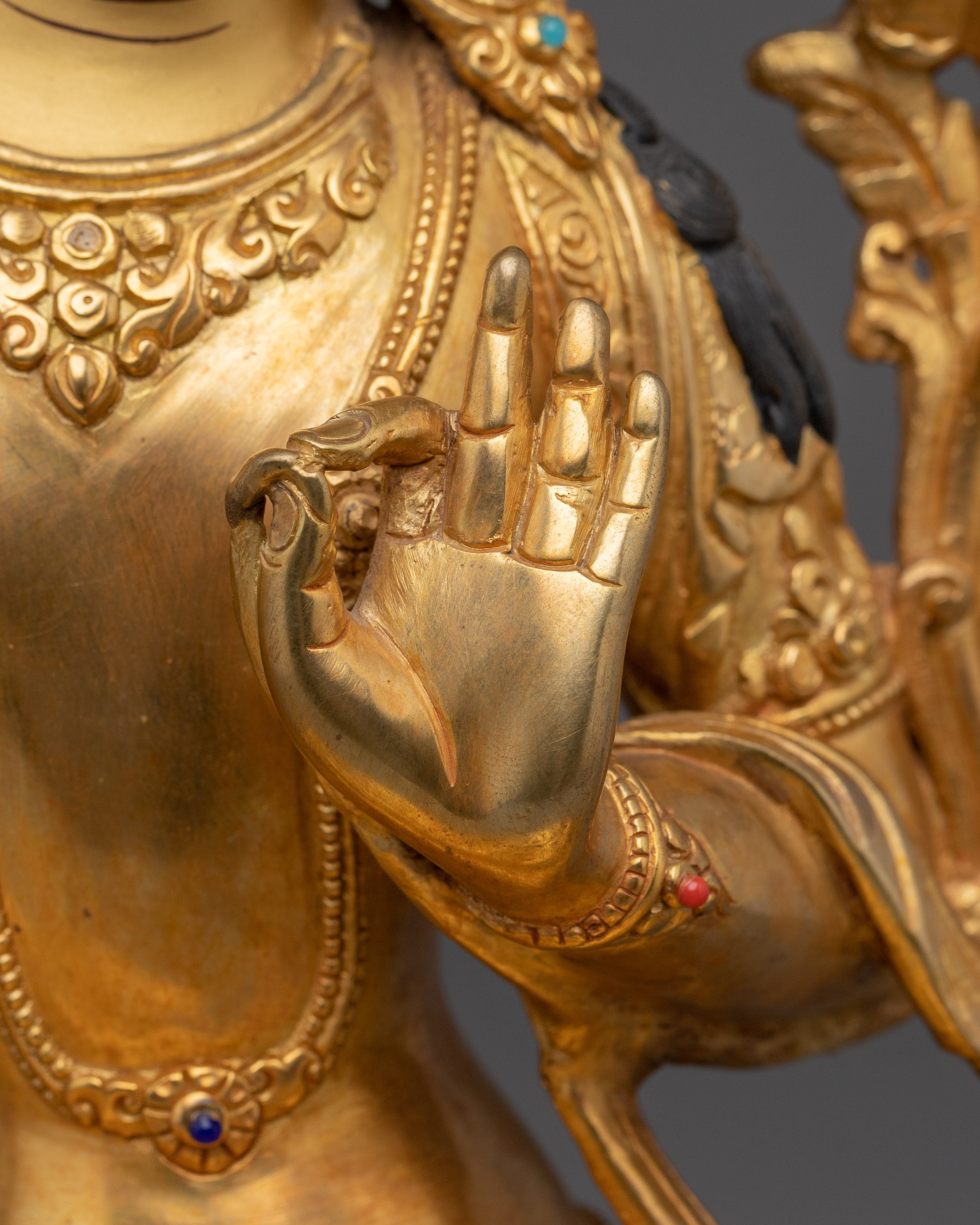 Handmade Figurine of Manjushri | Wisdom Bodhisattva Statue