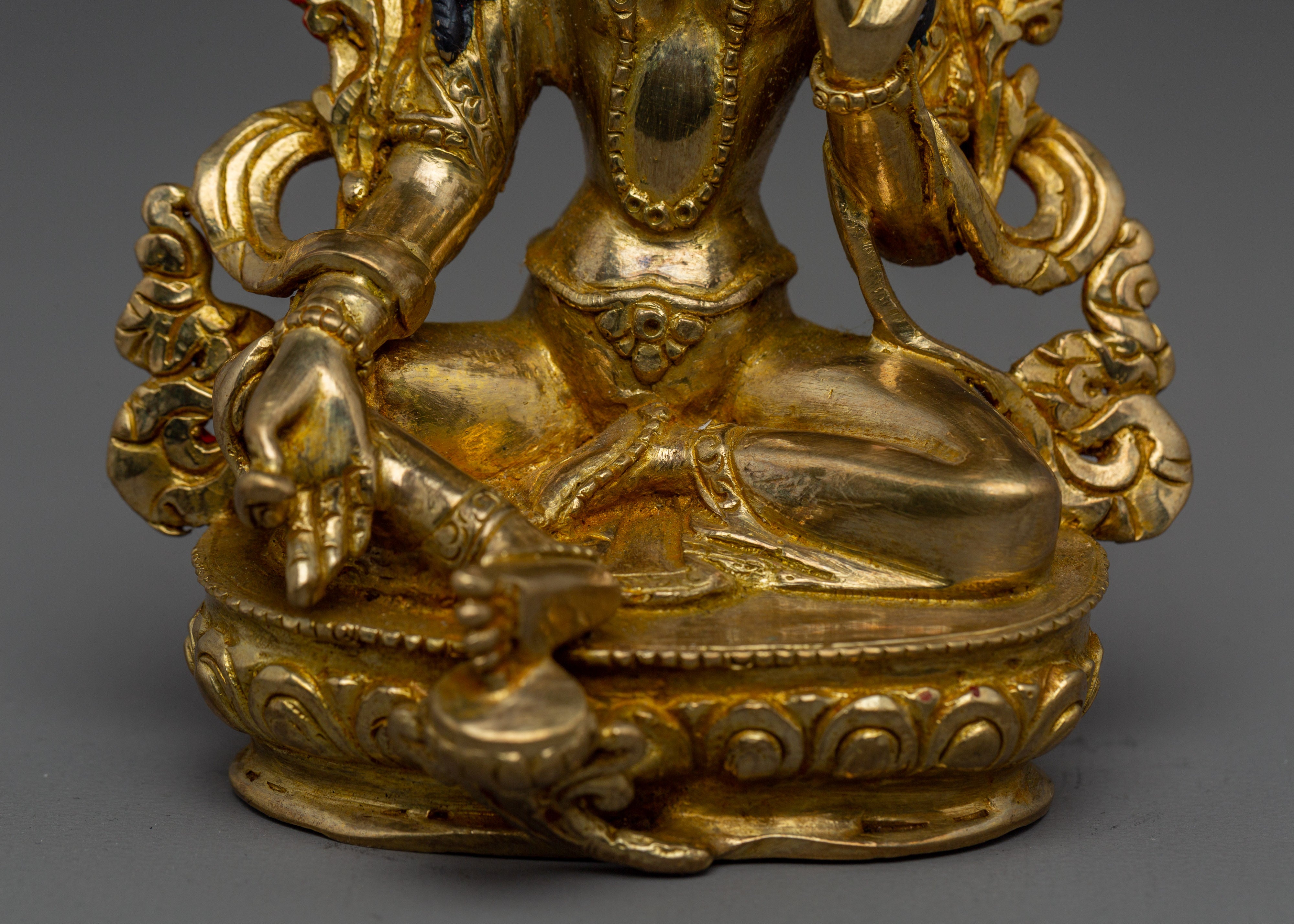 Serene Green Tara Handcrafted Statue | Himalayan Buddhist Artwork