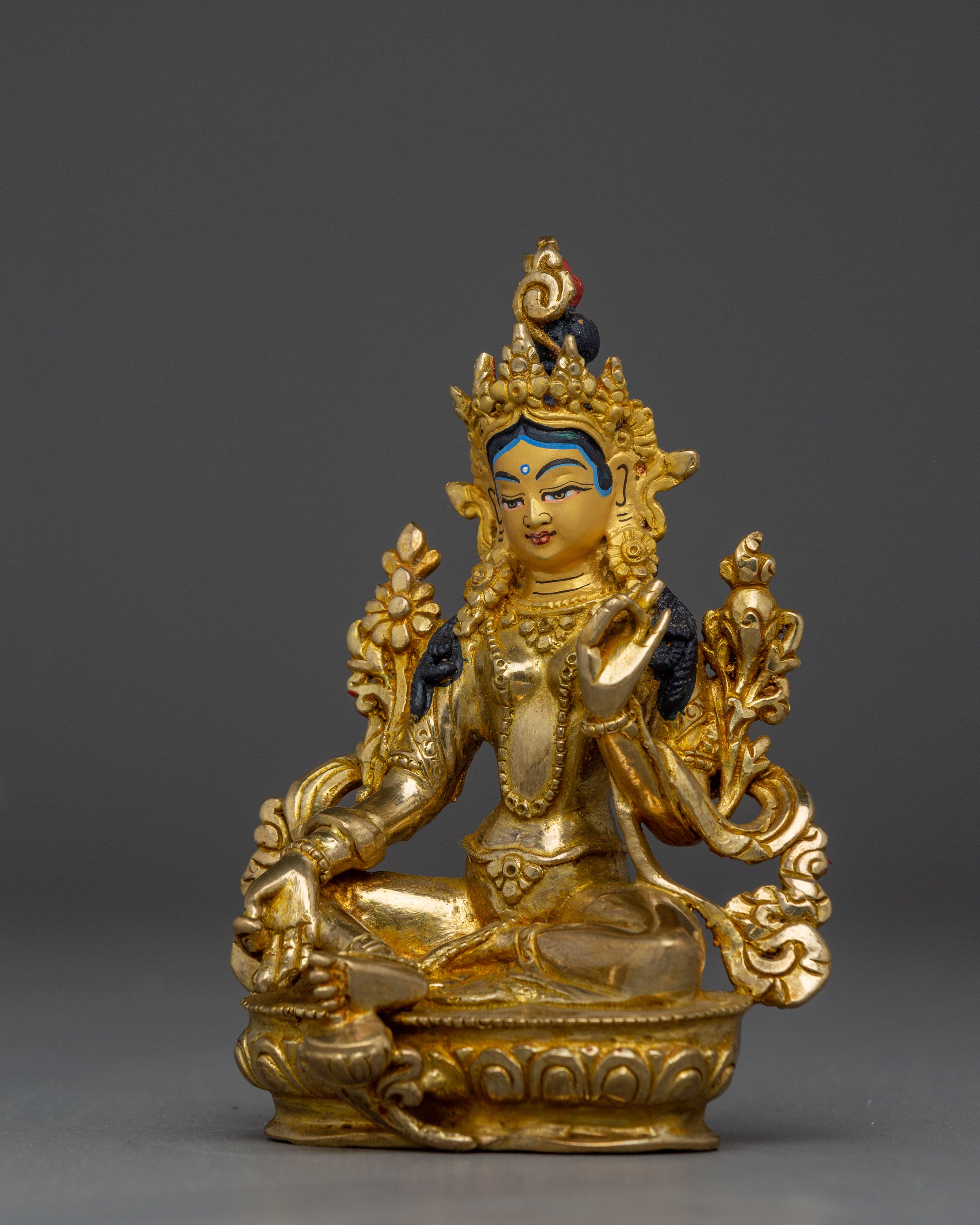 Serene Green Tara Handcrafted Statue | Himalayan Buddhist Artwork