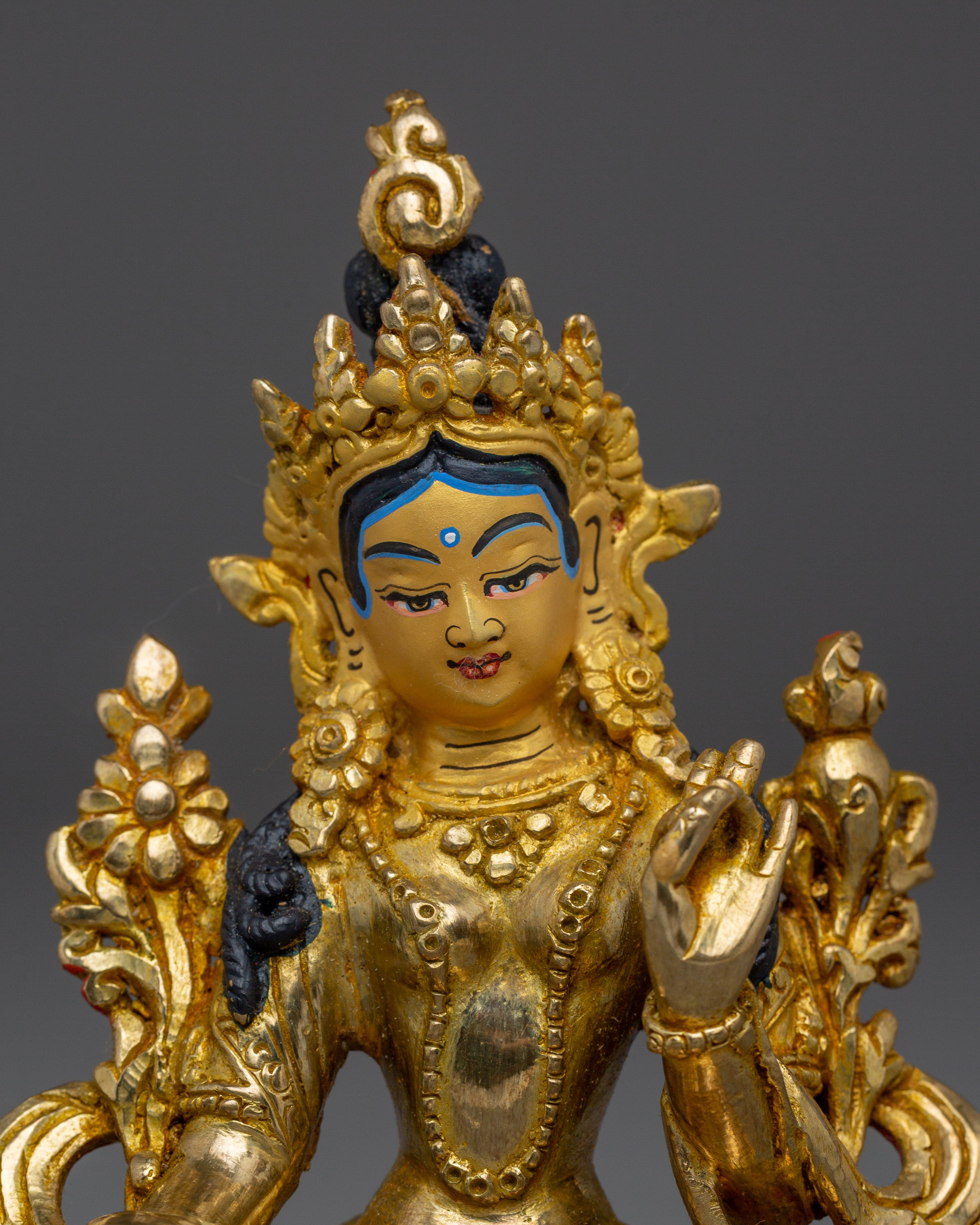 Serene Green Tara Handcrafted Statue | Himalayan Buddhist Artwork