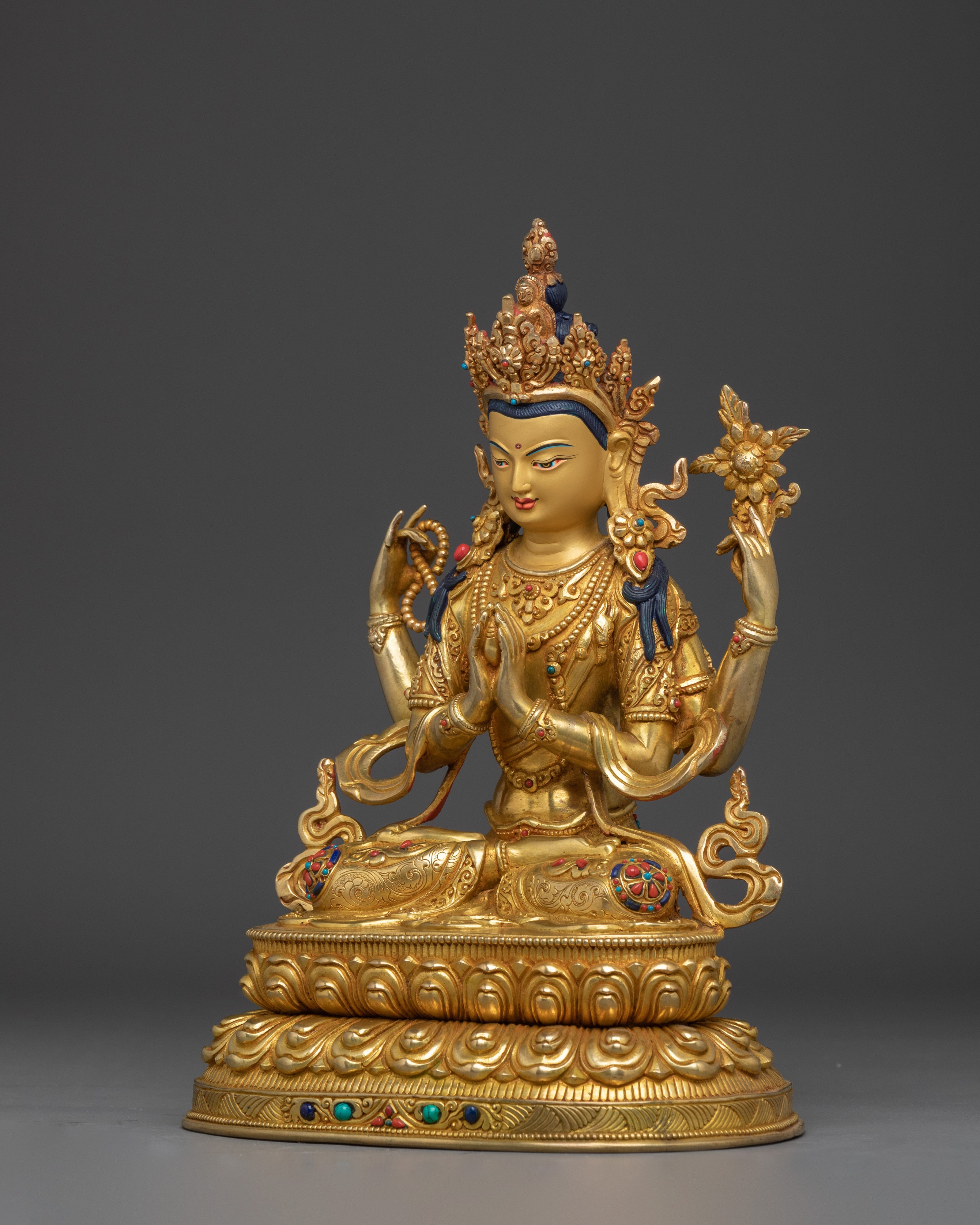 Handmade Avalokiteshvara Sculpture | Also known as Chenrezig