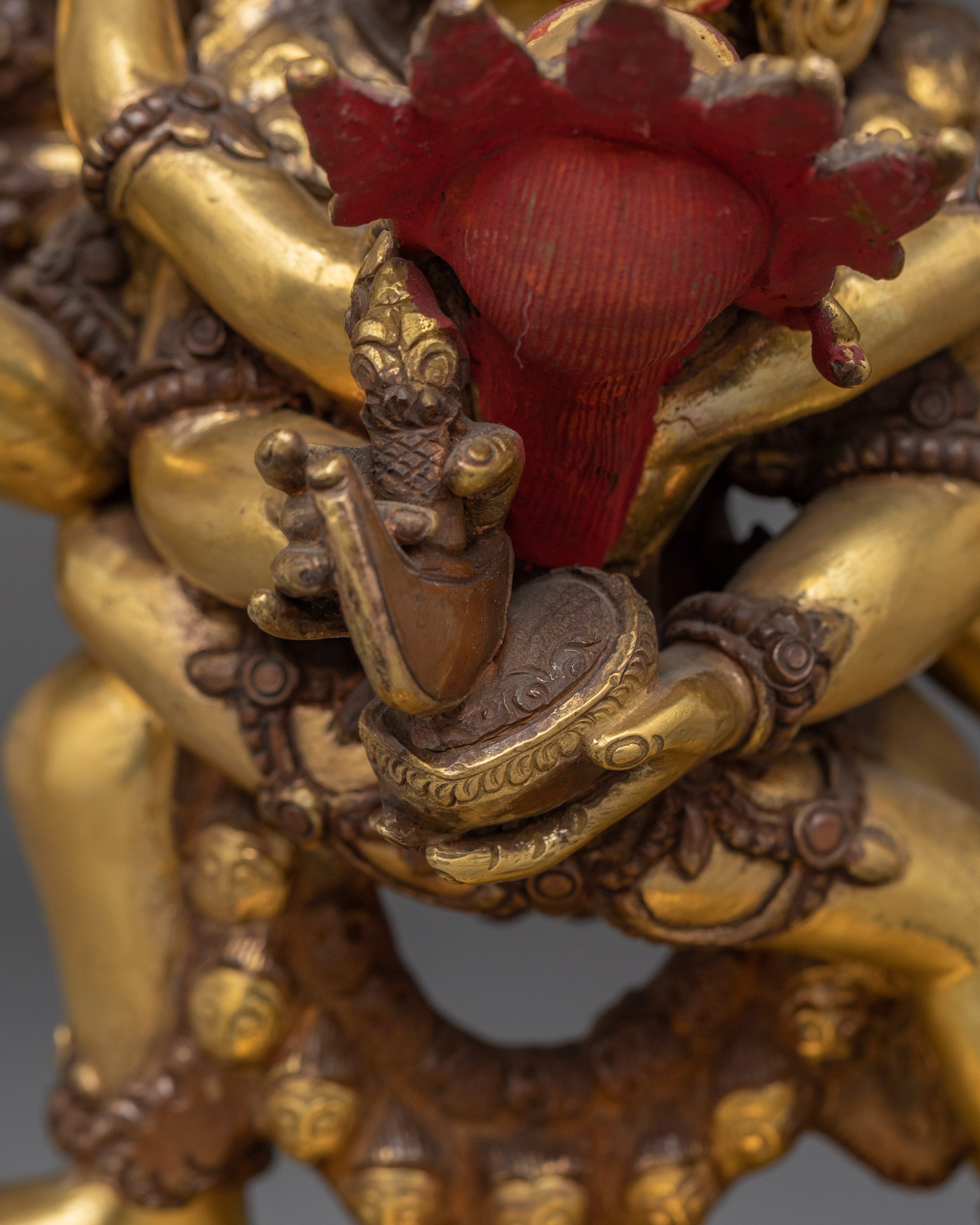 Sculpture of Mahakala with Consort | Wrathful Protector of Wisdom