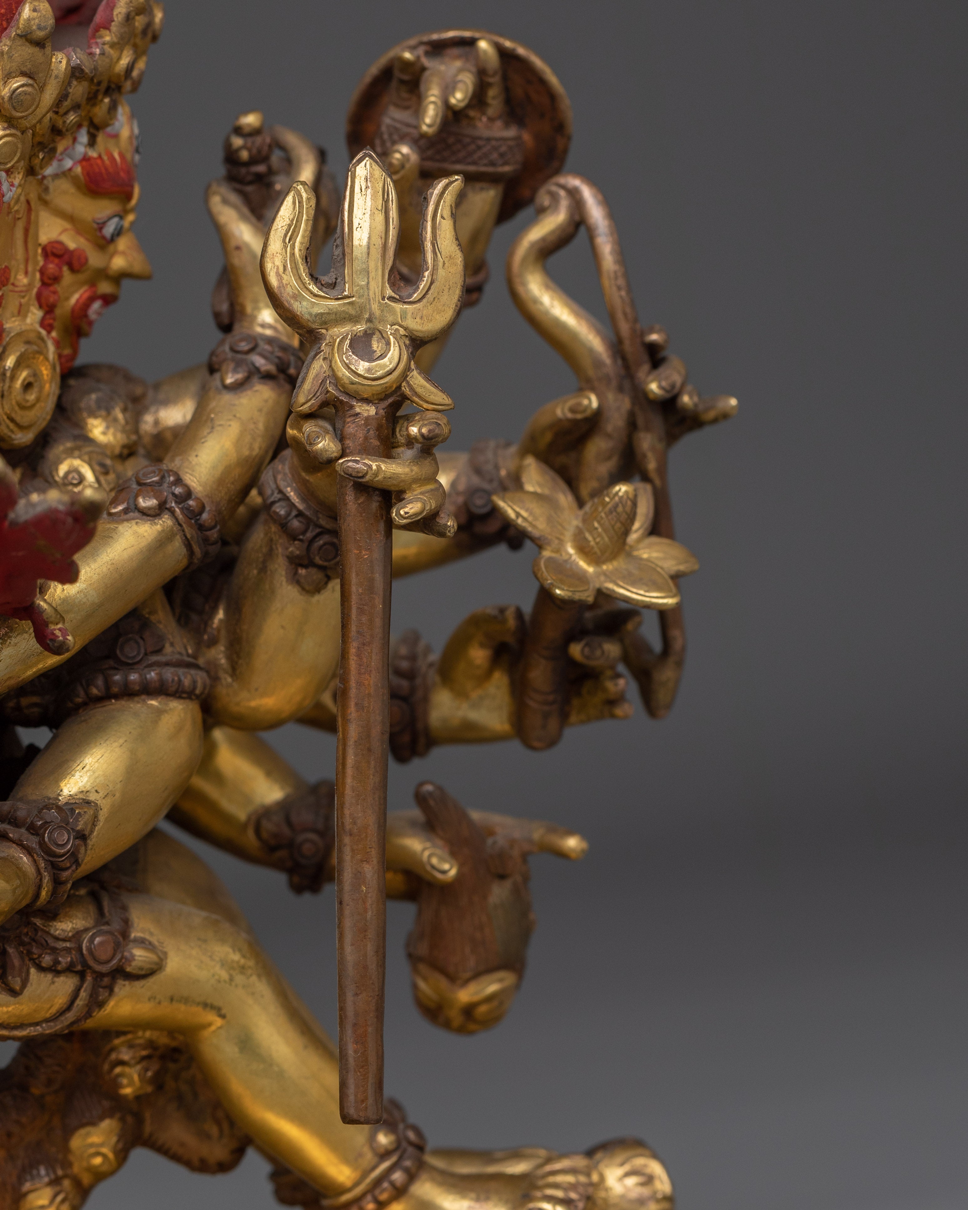 Sculpture of Mahakala with Consort | Wrathful Protector of Wisdom