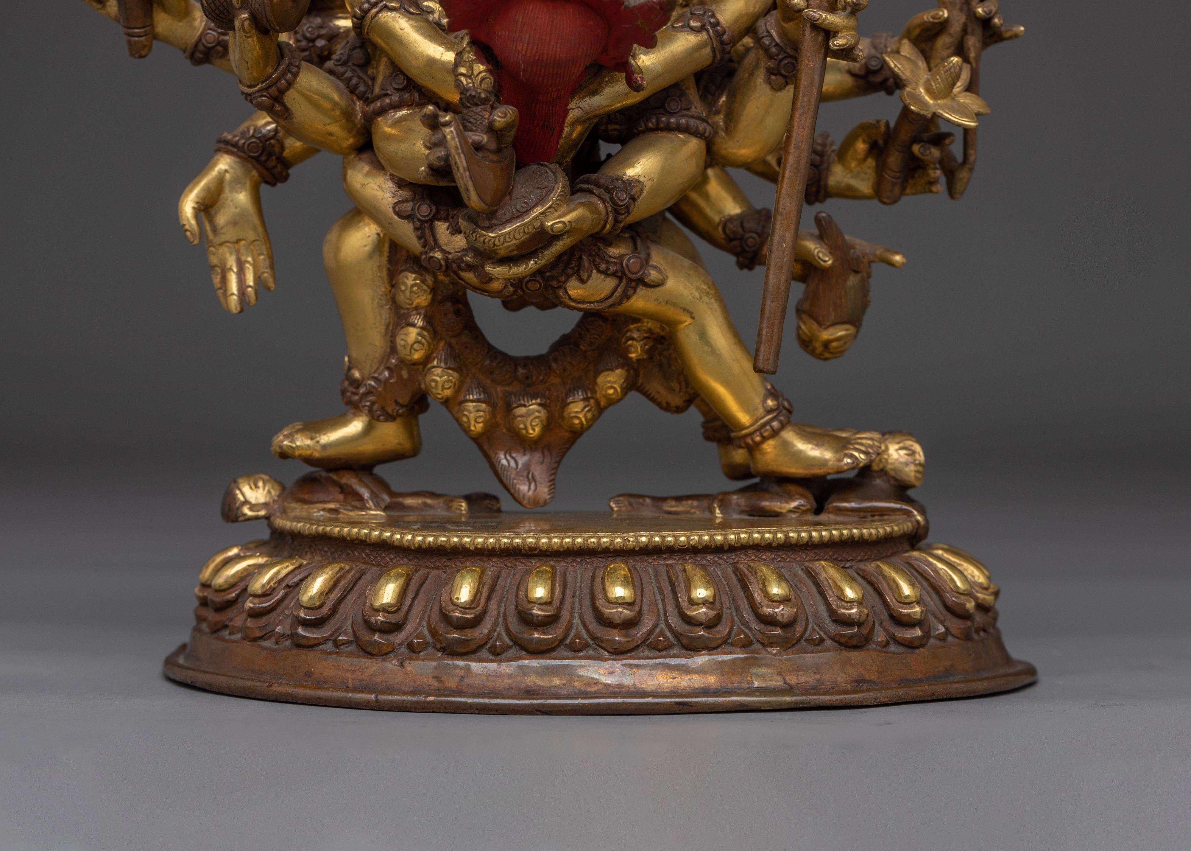 Sculpture of Mahakala with Consort | Wrathful Protector of Wisdom