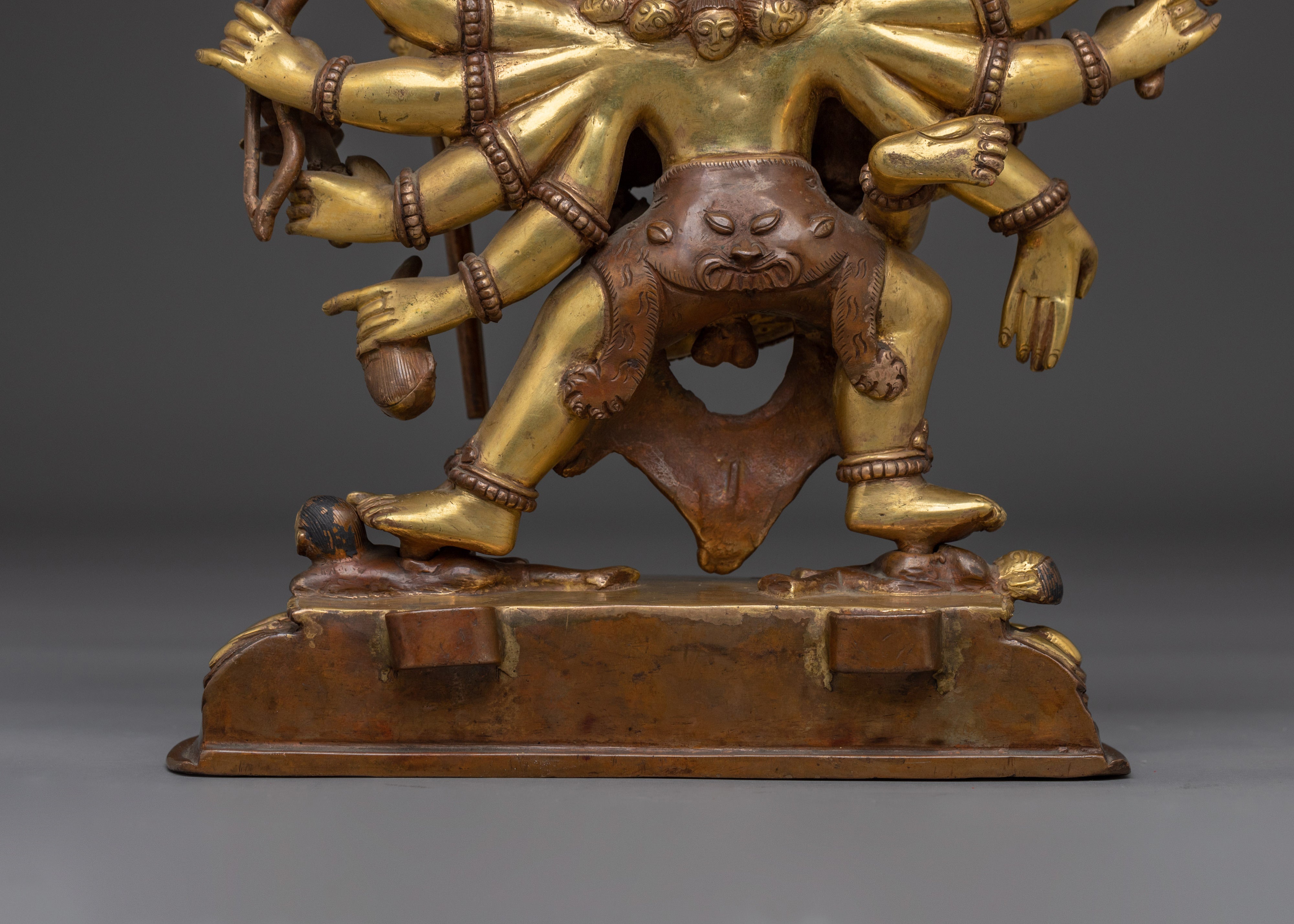 Sculpture of Mahakala with Consort | Wrathful Protector of Wisdom
