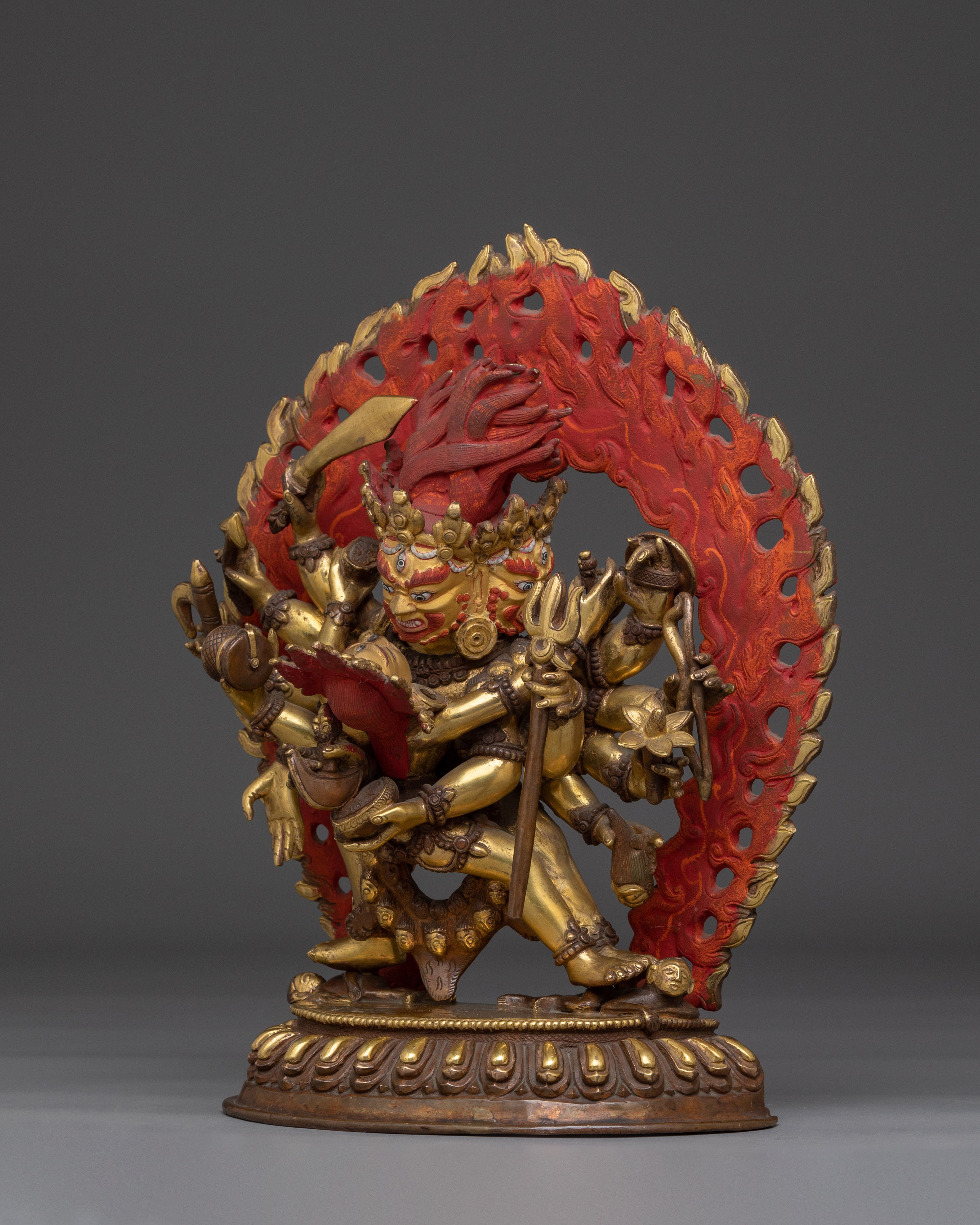 Sculpture of Mahakala with Consort | Wrathful Protector of Wisdom