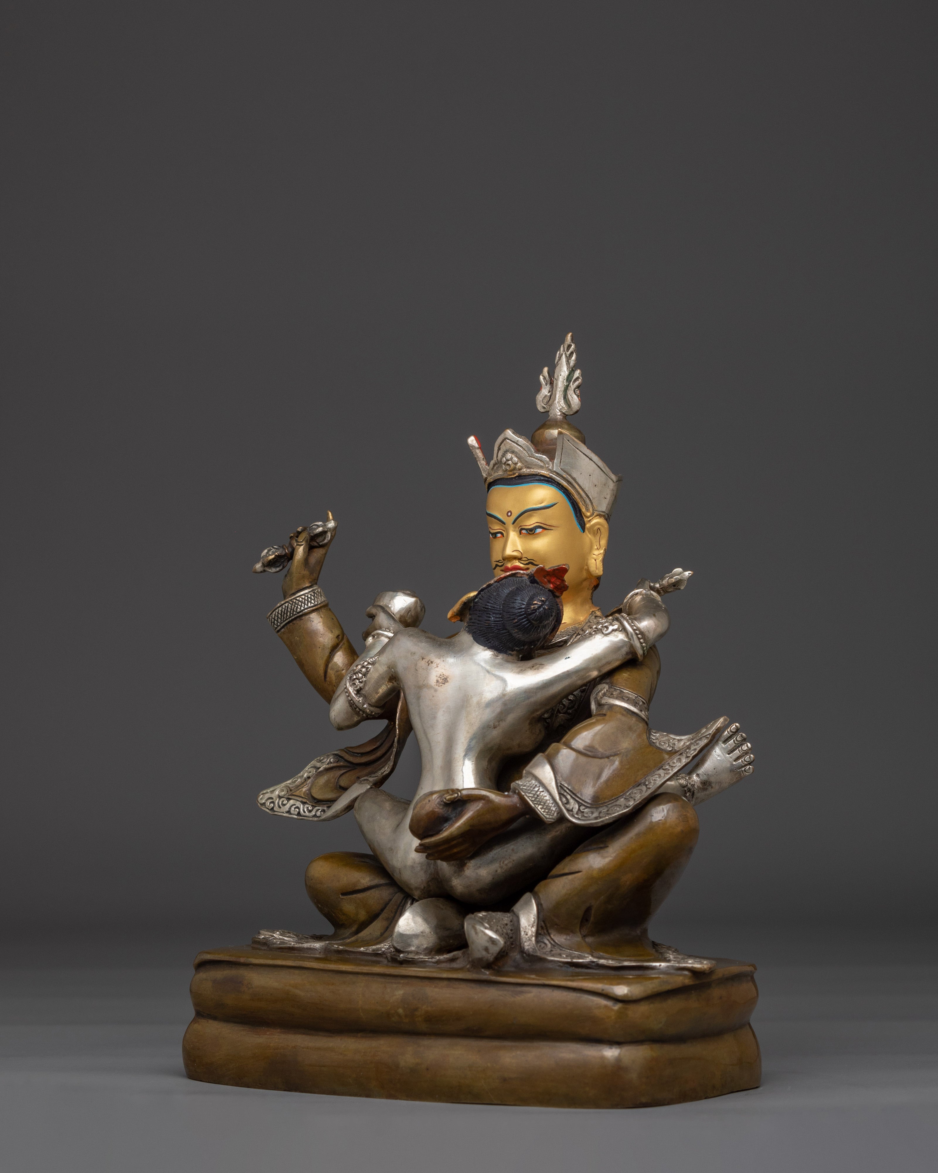 Tibetan Guru Rinpoche with Consort Statue | Padmasambhava Artwork