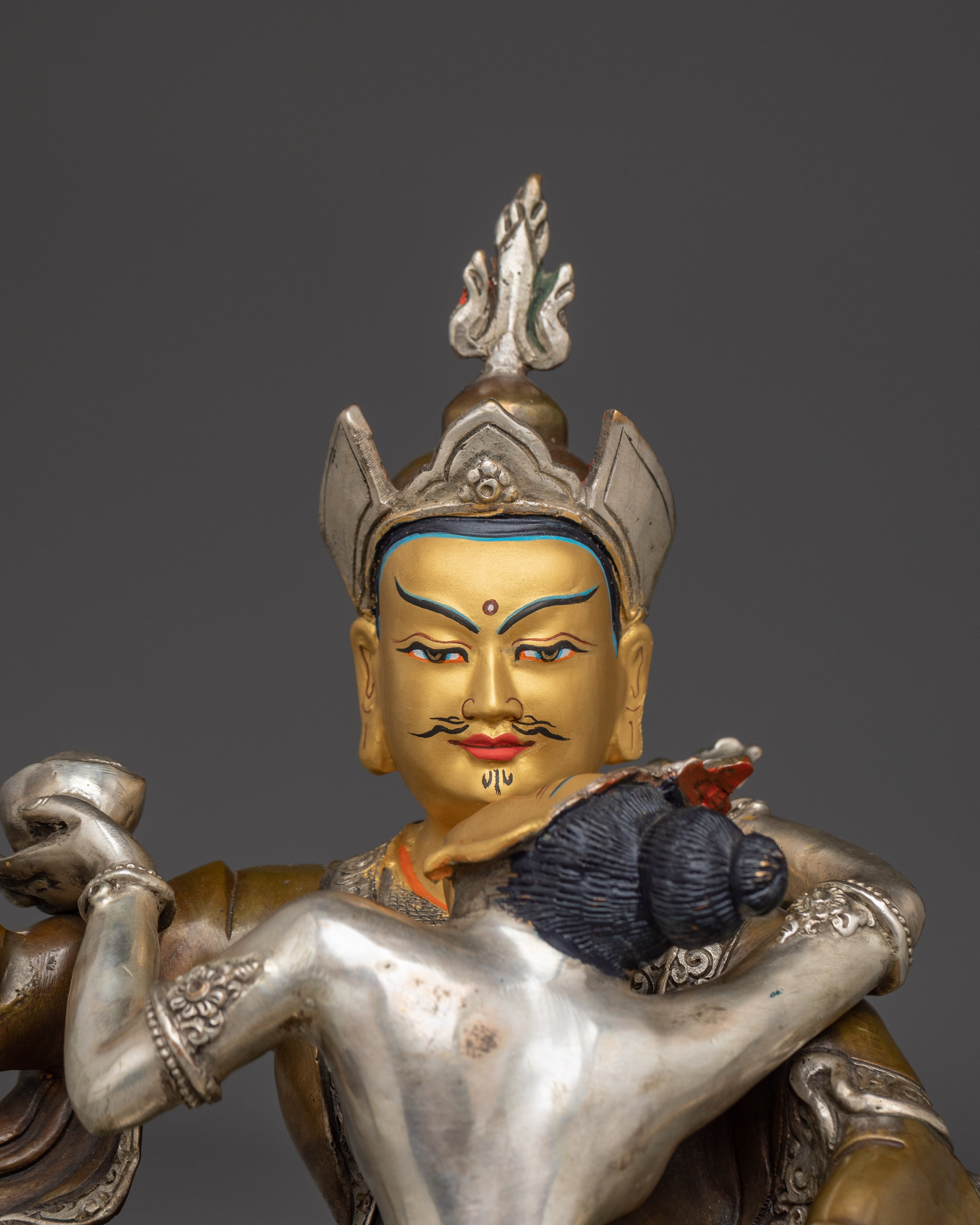 Tibetan Guru Rinpoche with Consort Statue | Padmasambhava Artwork