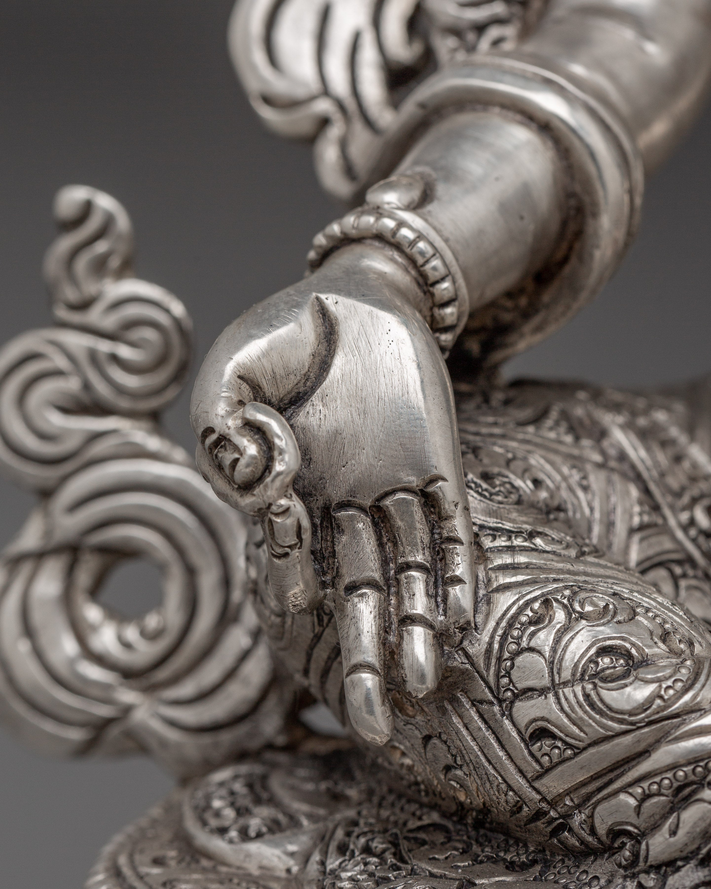 Silver Green Tara Statue | Shyama Tara - Mother of All Buddhas