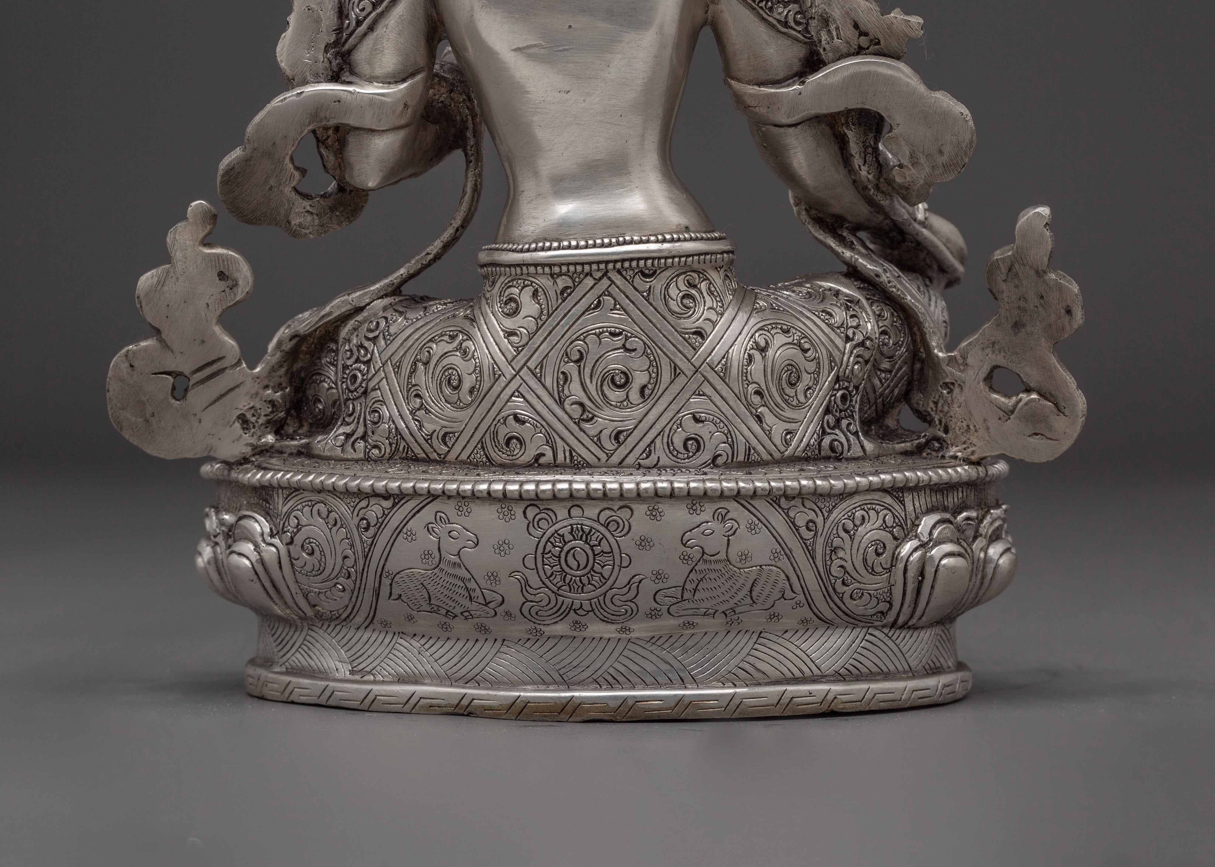 Silver Green Tara Statue | Shyama Tara - Mother of All Buddhas