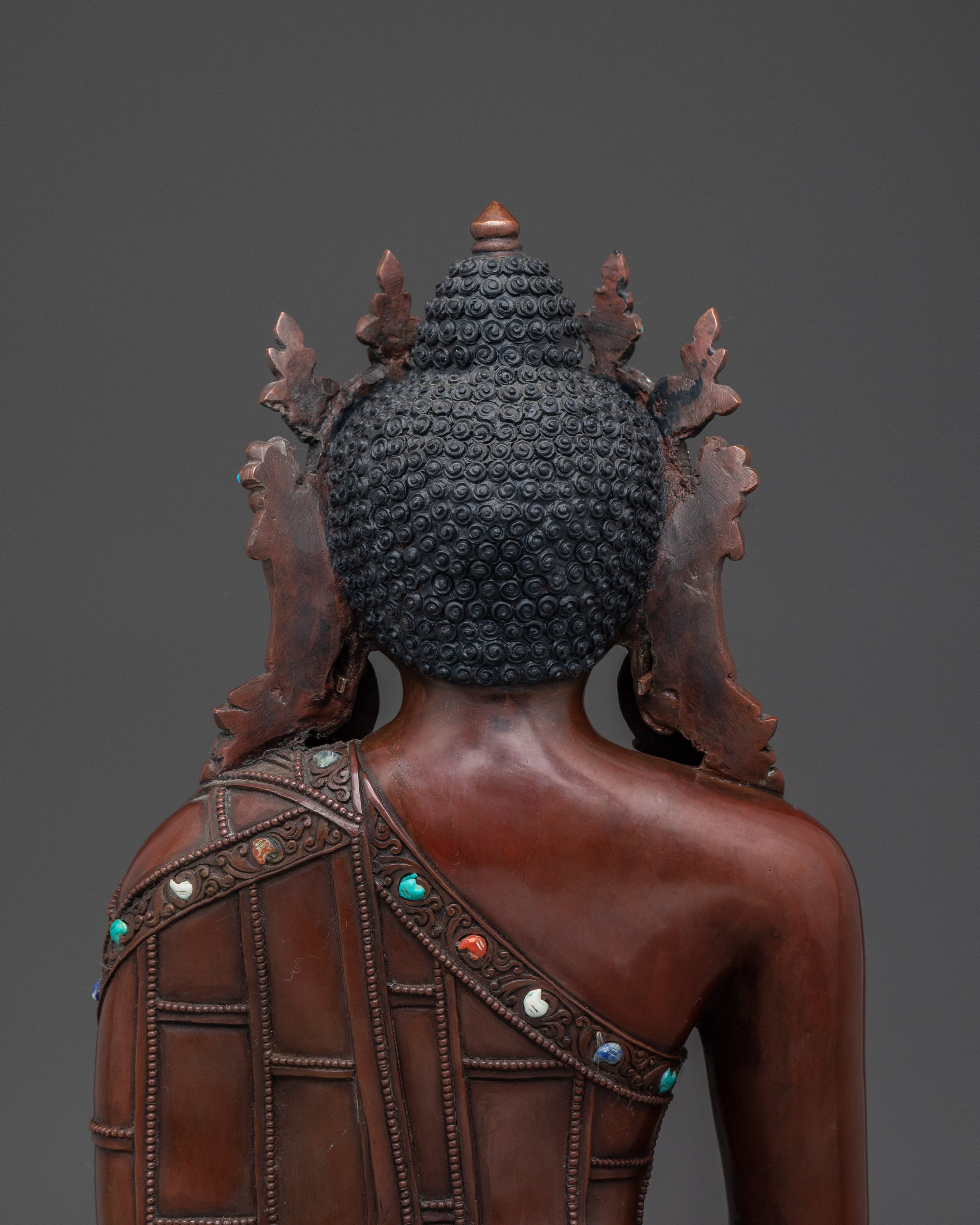 Copper Crown Shakyamuni Buddha Statue for Dharma Decor