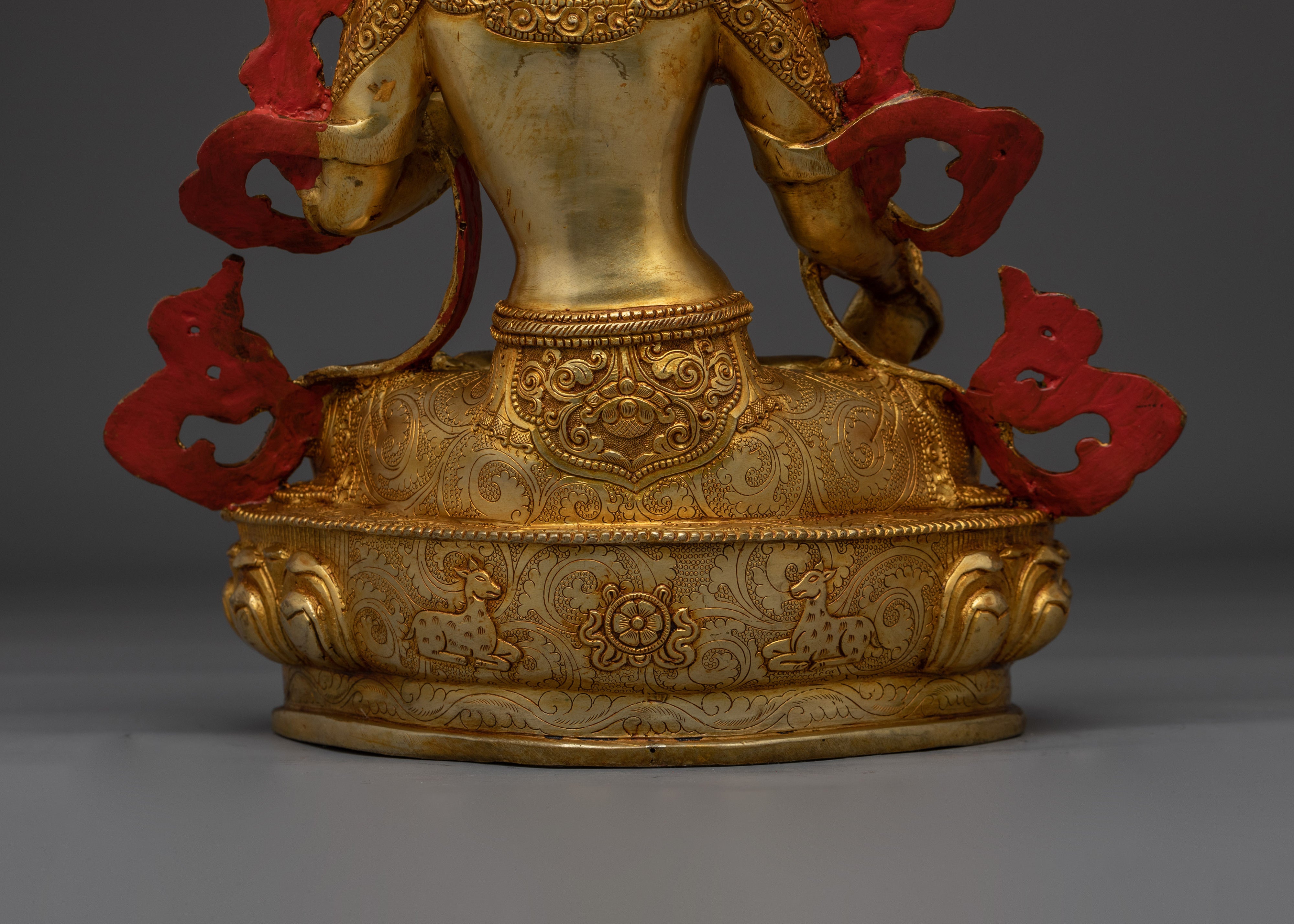 Handcrafted Sacred White Tara Statue | 24K Gold Gilded Copper Statue