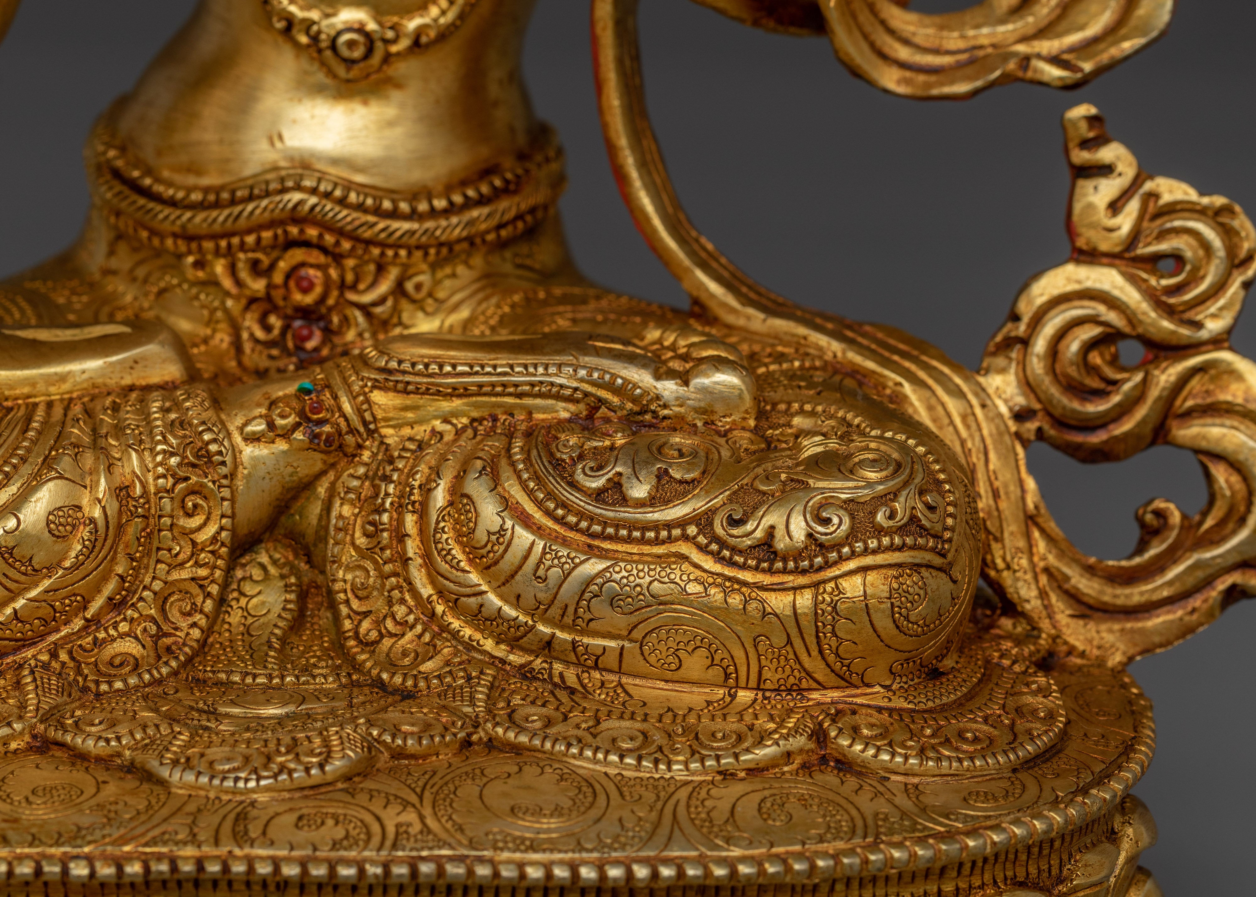 Handcrafted Sacred White Tara Statue | 24K Gold Gilded Copper Statue