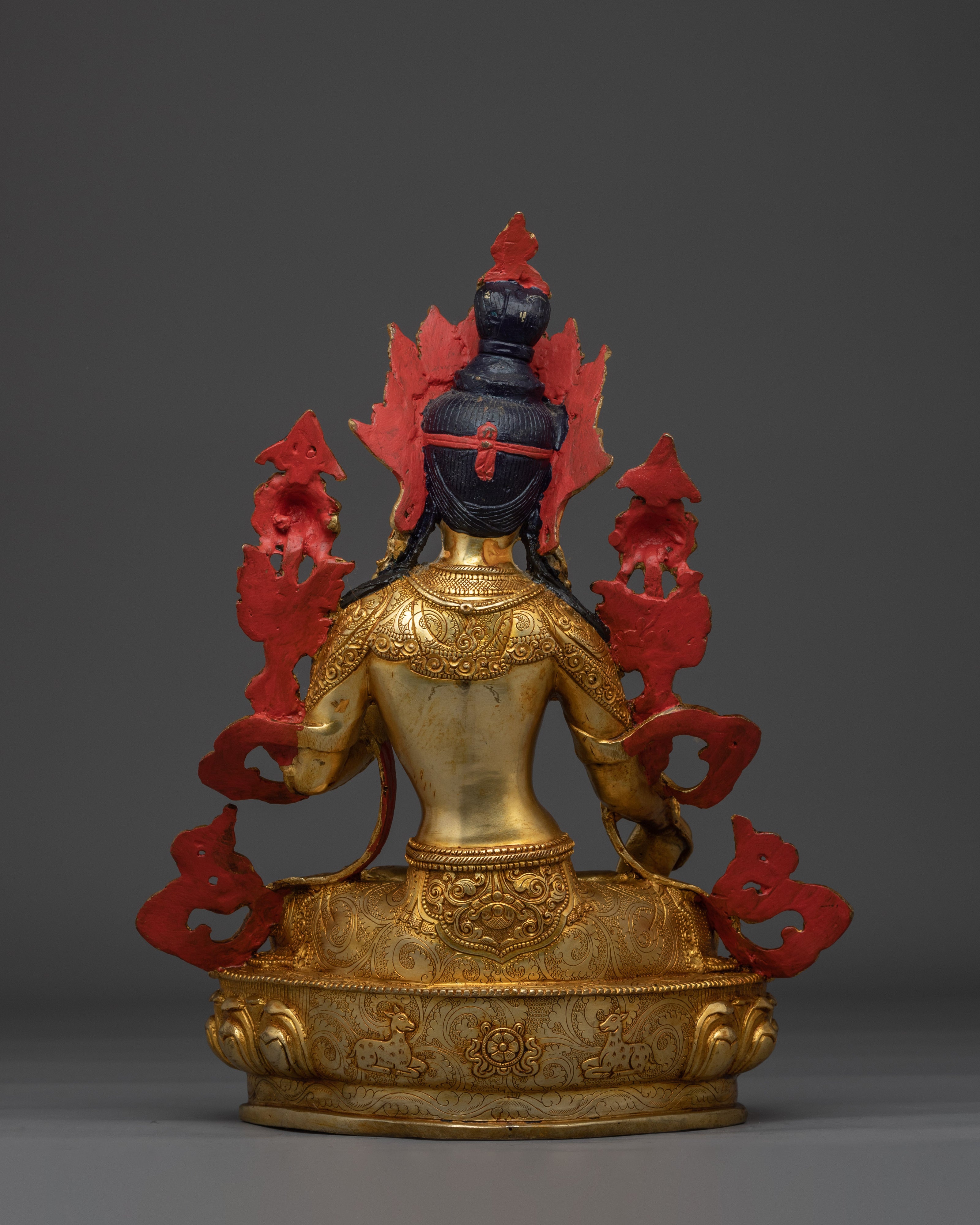 Handcrafted Sacred White Tara Statue | 24K Gold Gilded Copper Statue