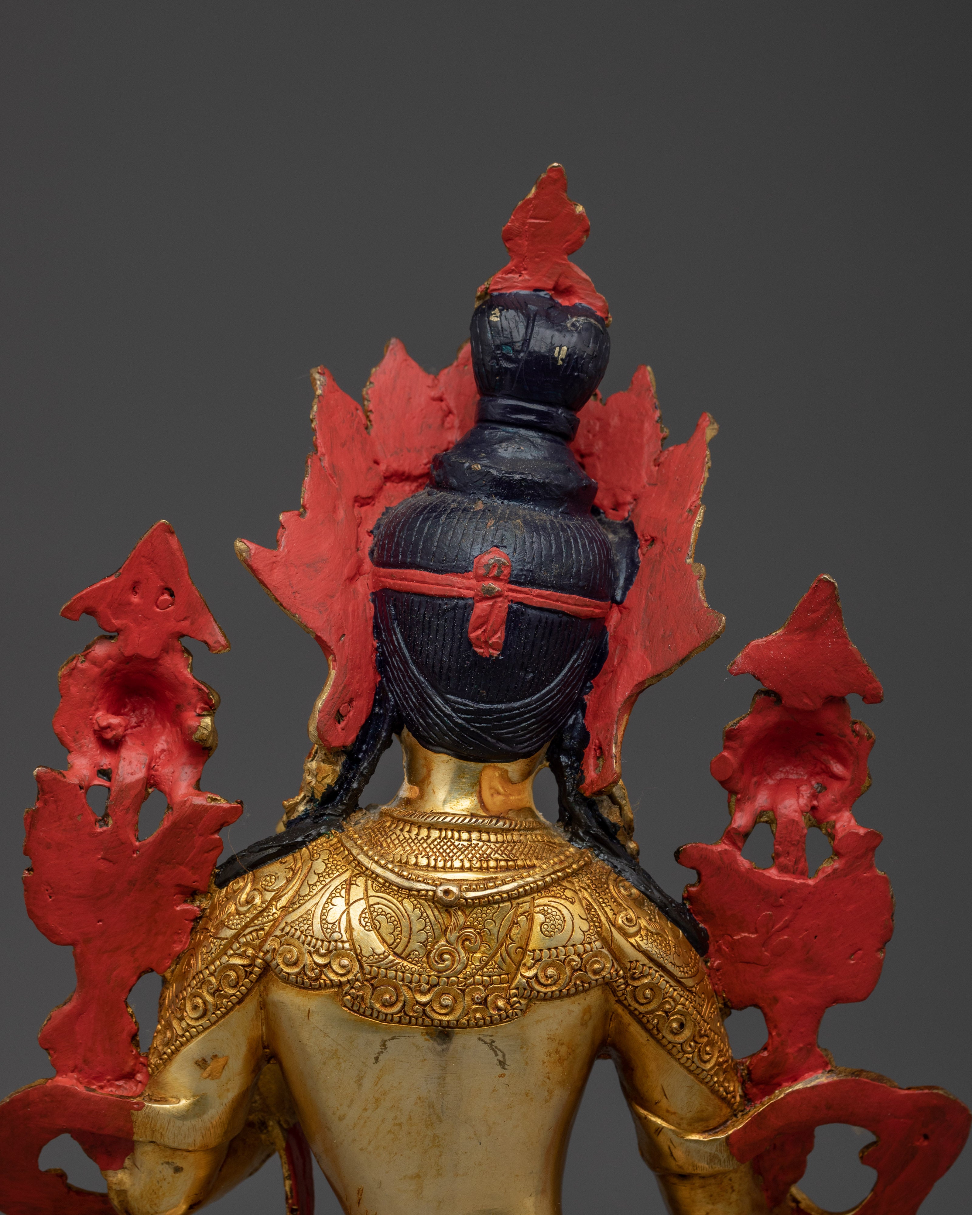 Handcrafted Sacred White Tara Statue | 24K Gold Gilded Copper Statue