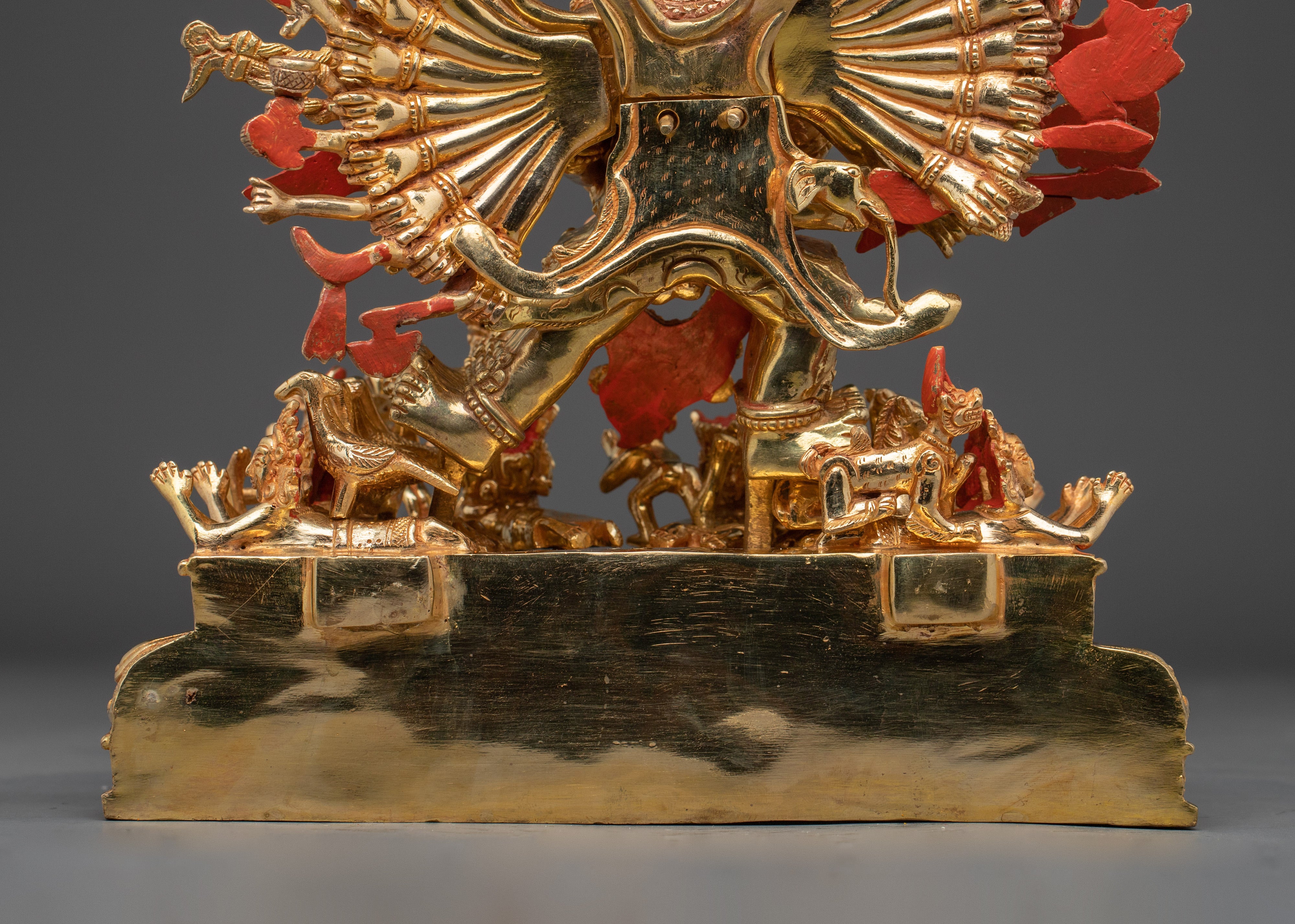 Yamantaka statue in 24K Gold Gilded | Tibetan Protector Deity Sculpture