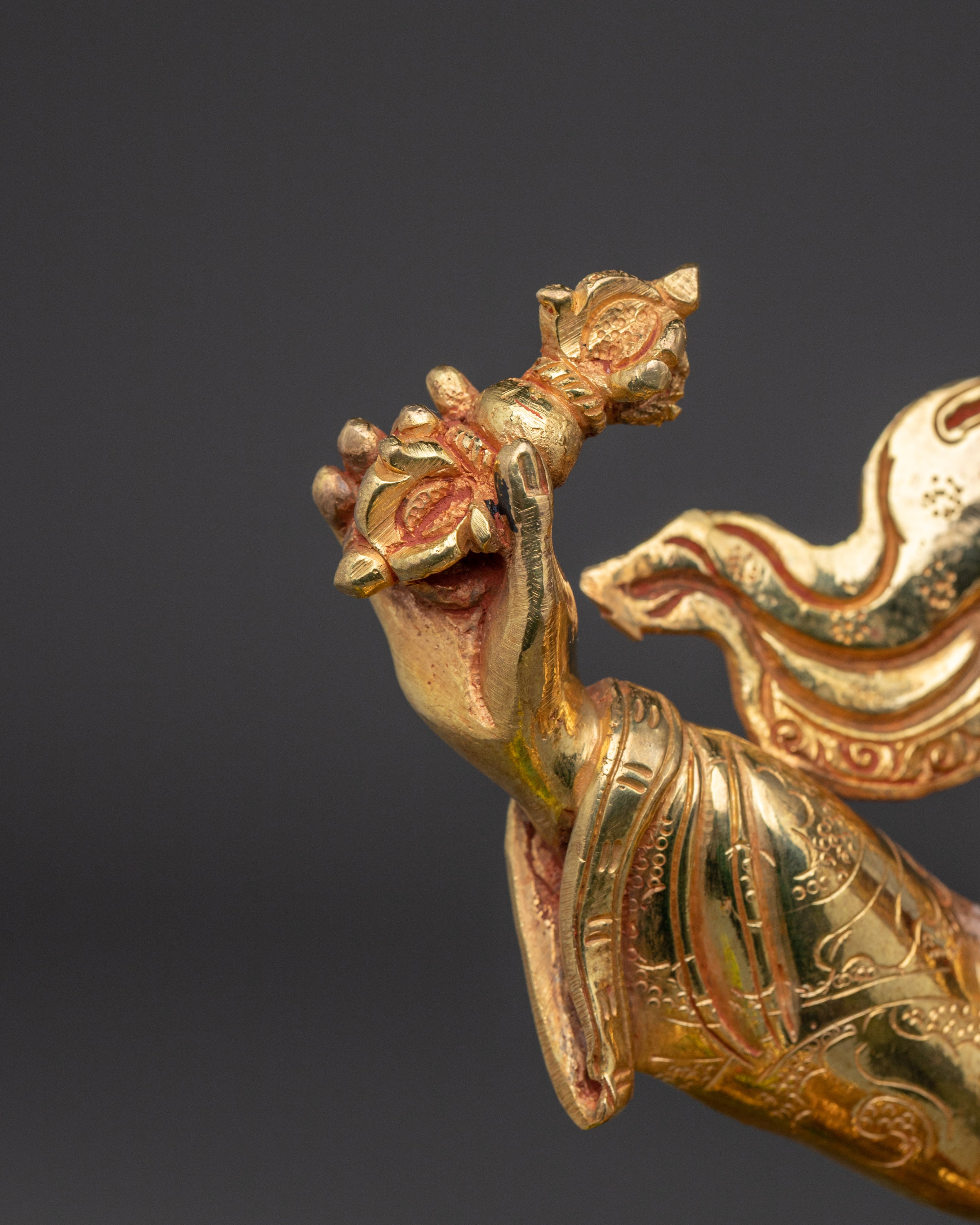 Handicrafted Dorje Legpa Tibetan Protector Deity Statue | 24K Gold Gilded Copper