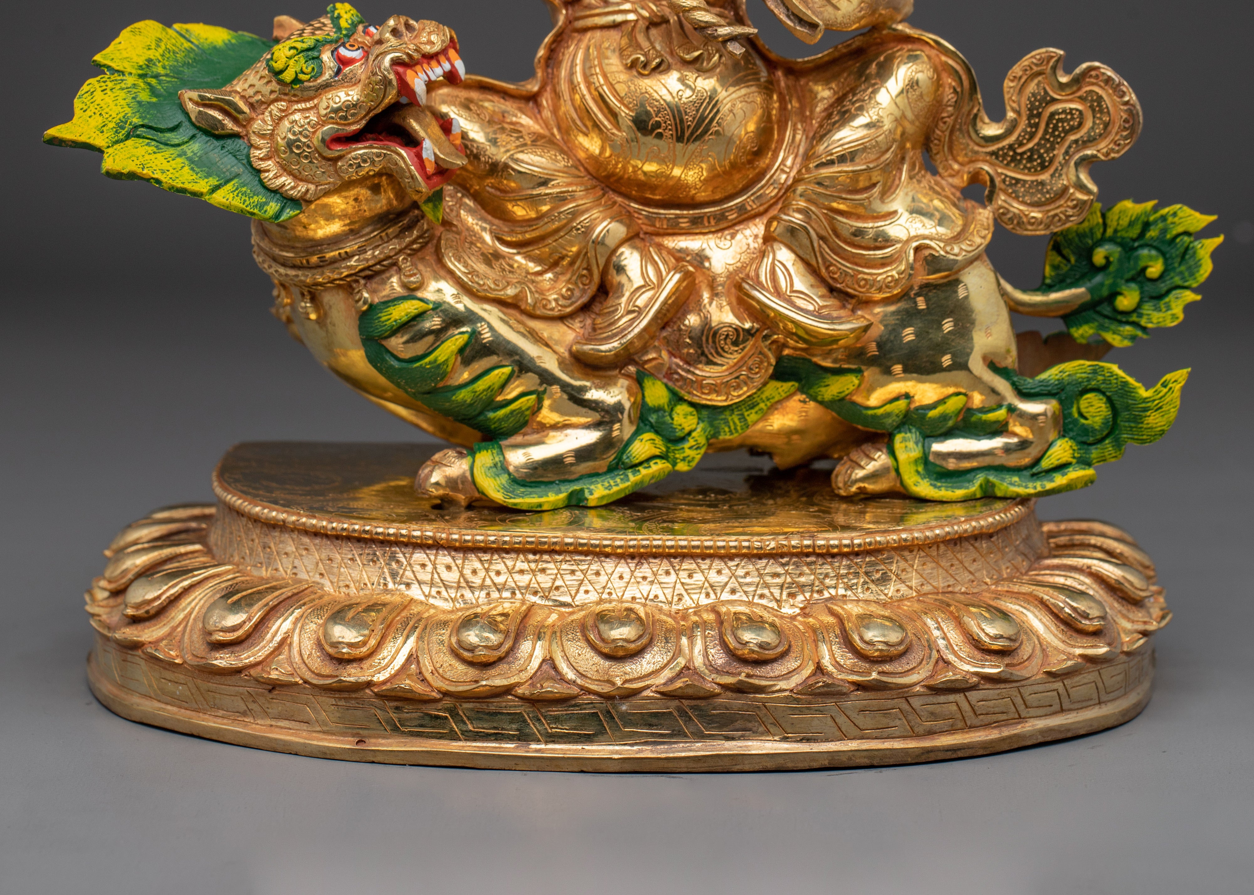 Handicrafted Dorje Legpa Tibetan Protector Deity Statue | 24K Gold Gilded Copper