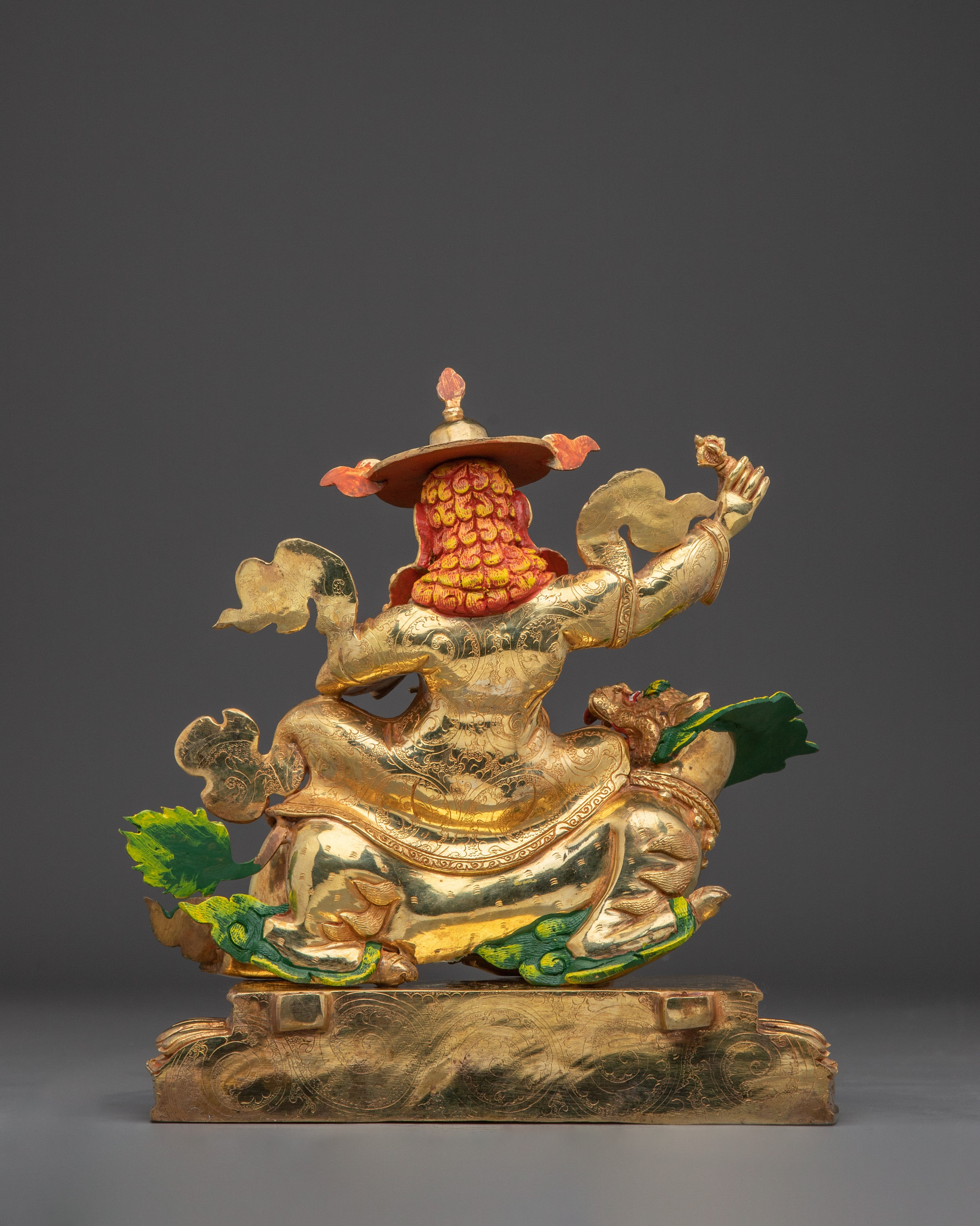 Handicrafted Dorje Legpa Tibetan Protector Deity Statue | 24K Gold Gilded Copper