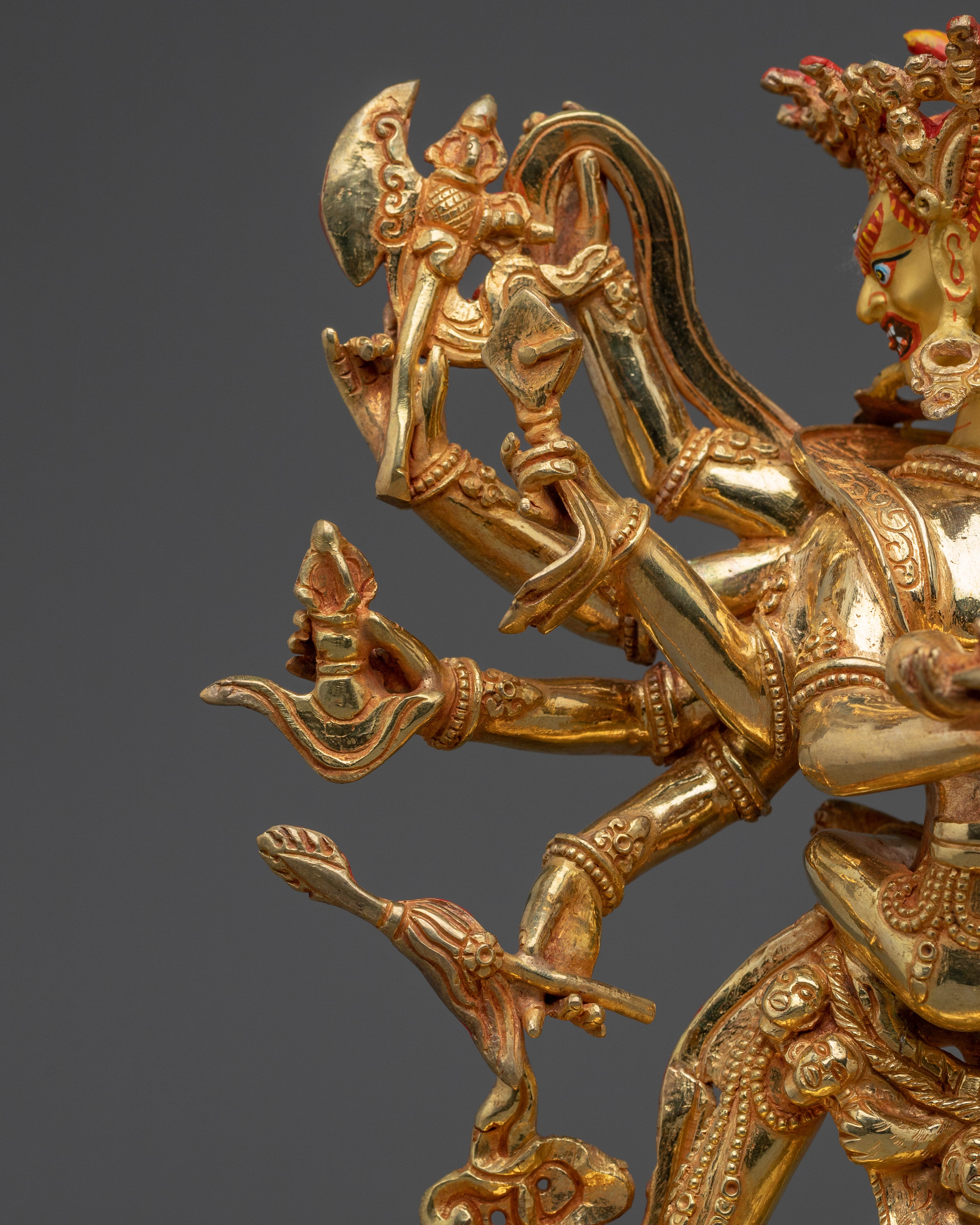 Chakrasambhara with Consort Gold and Copper Statue | Meditation Room, and Sacred Space