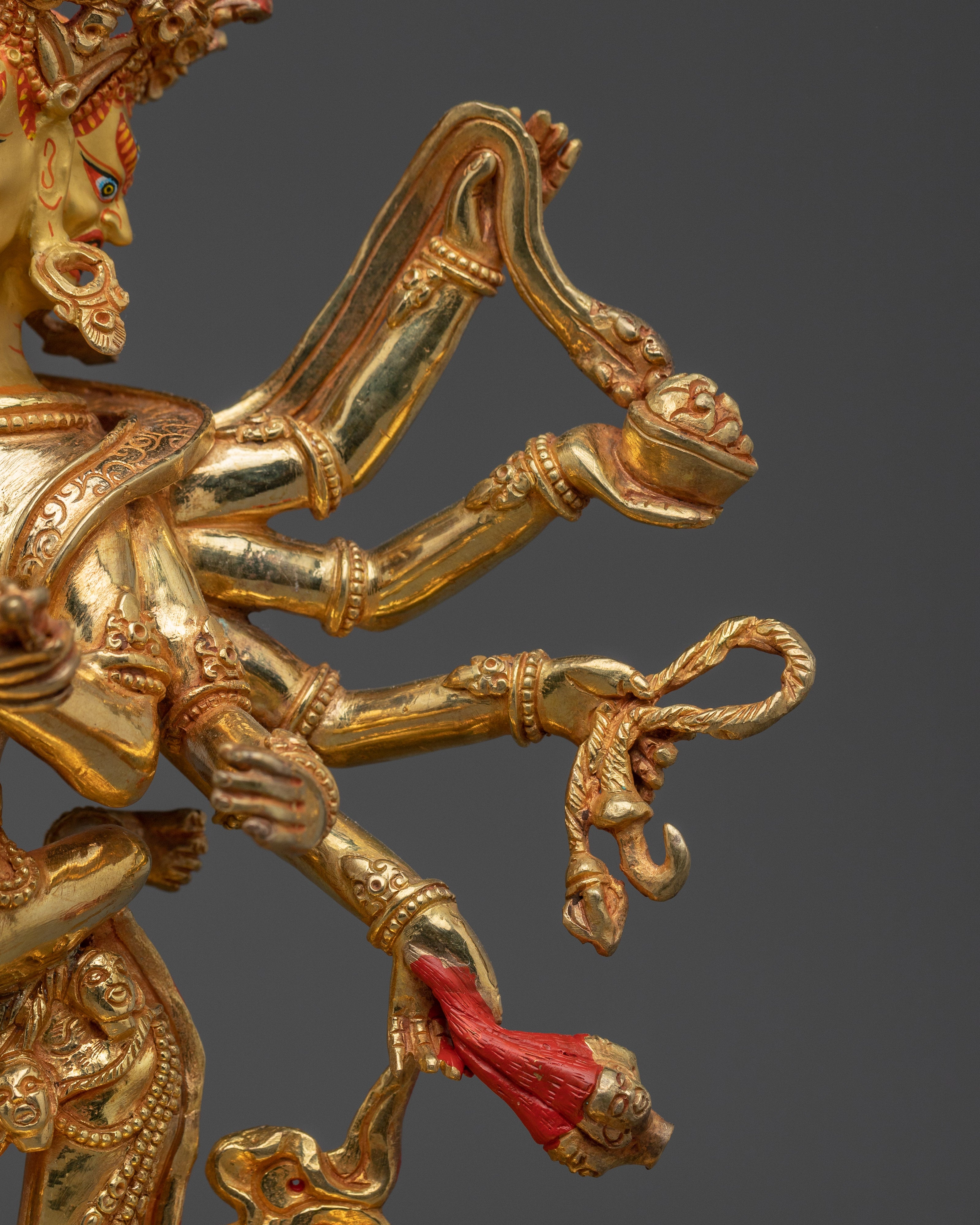 Chakrasambhara with Consort Gold and Copper Statue | Meditation Room, and Sacred Space