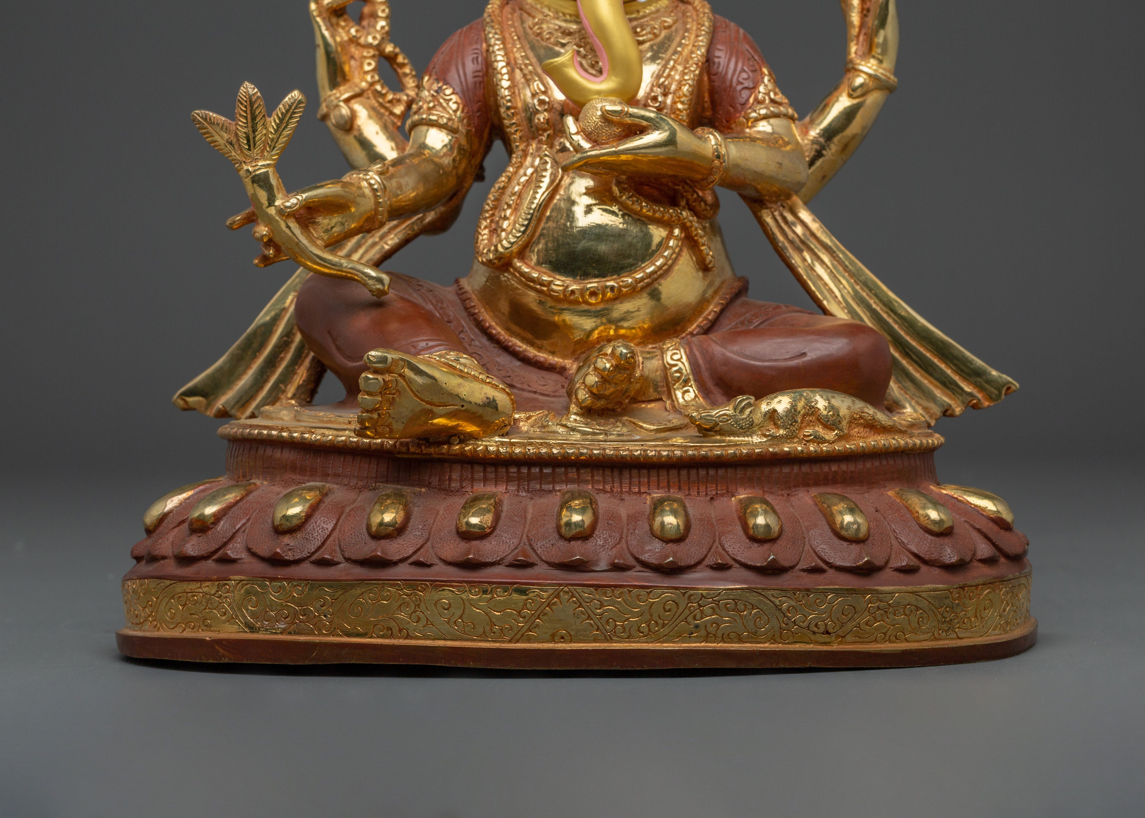 Golden Ganesh Statue | Embodiment of Wisdom and Intelligence