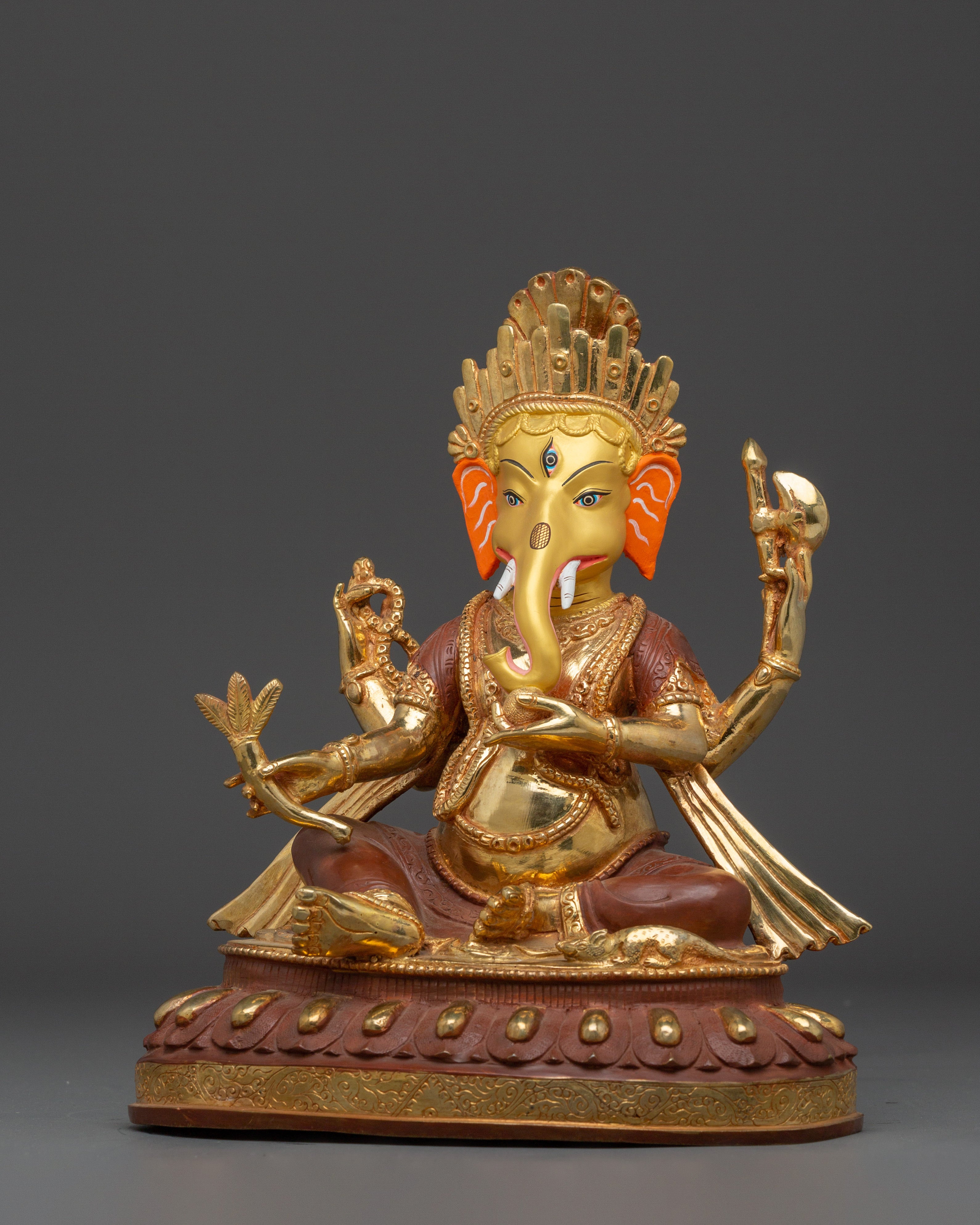 Golden Ganesh Statue | Embodiment of Wisdom and Intelligence