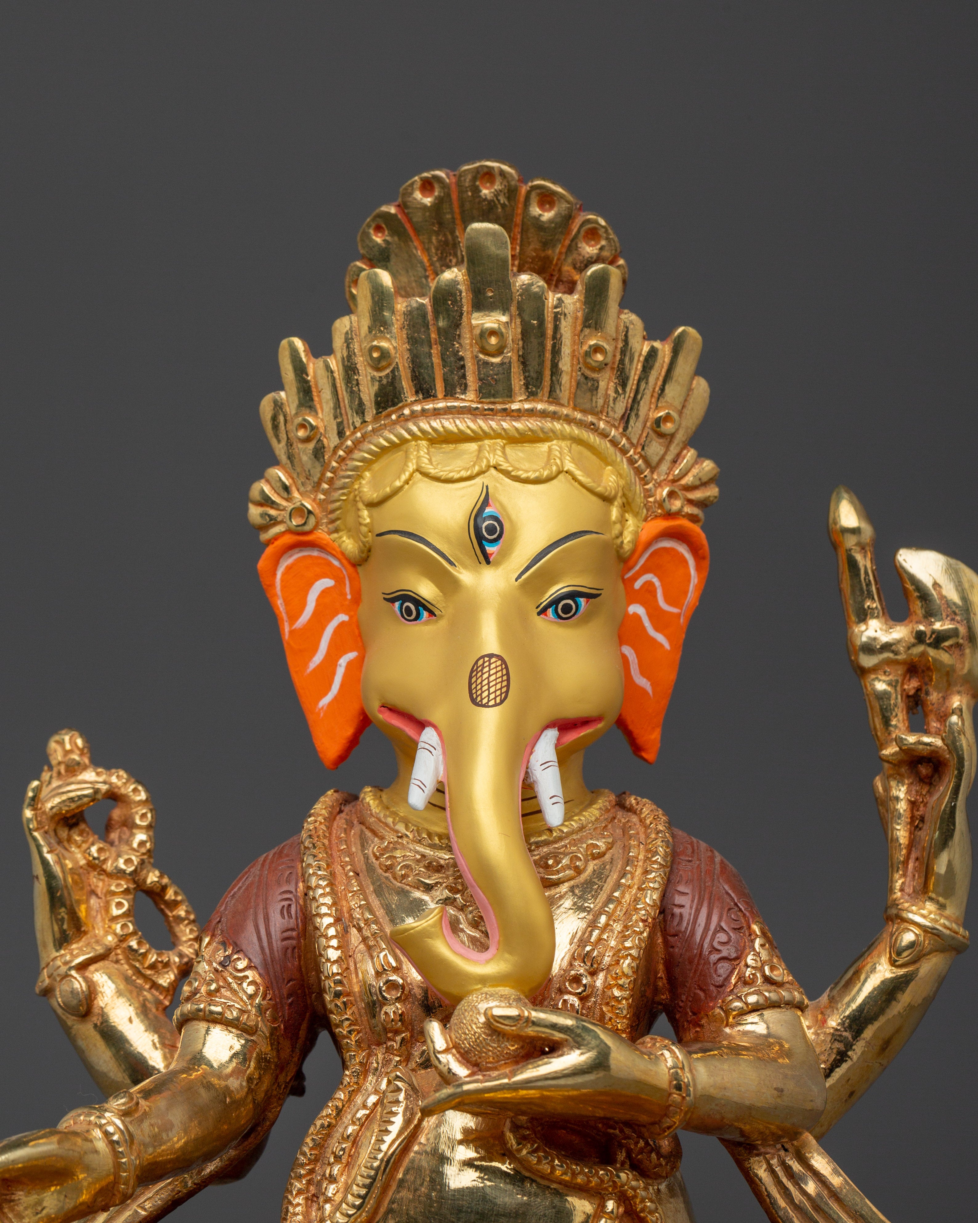 Golden Ganesh Statue | Embodiment of Wisdom and Intelligence