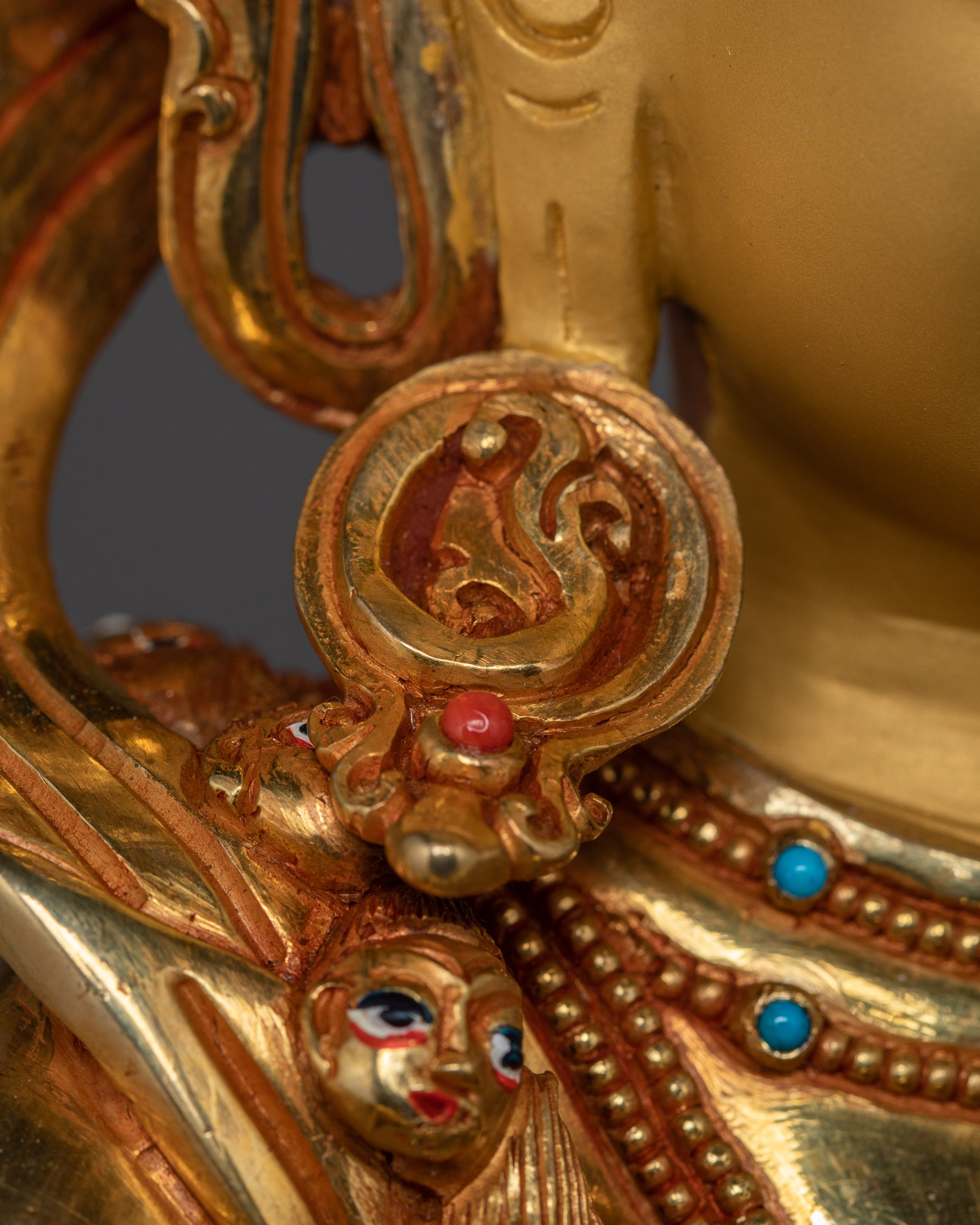 Kurukulla Copper Statue Gilded in 24K Gold | Buddhist Dakini of Enchantment