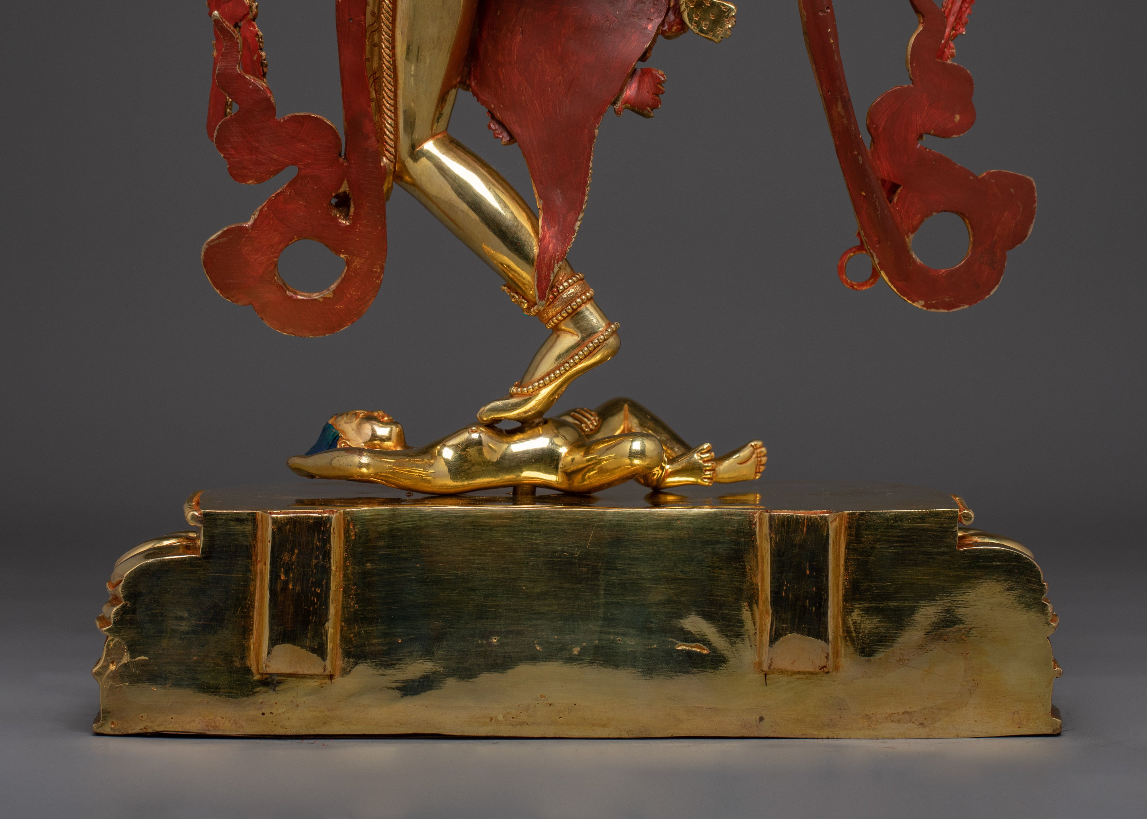 Kurukulla Copper Statue Gilded in 24K Gold | Buddhist Dakini of Enchantment