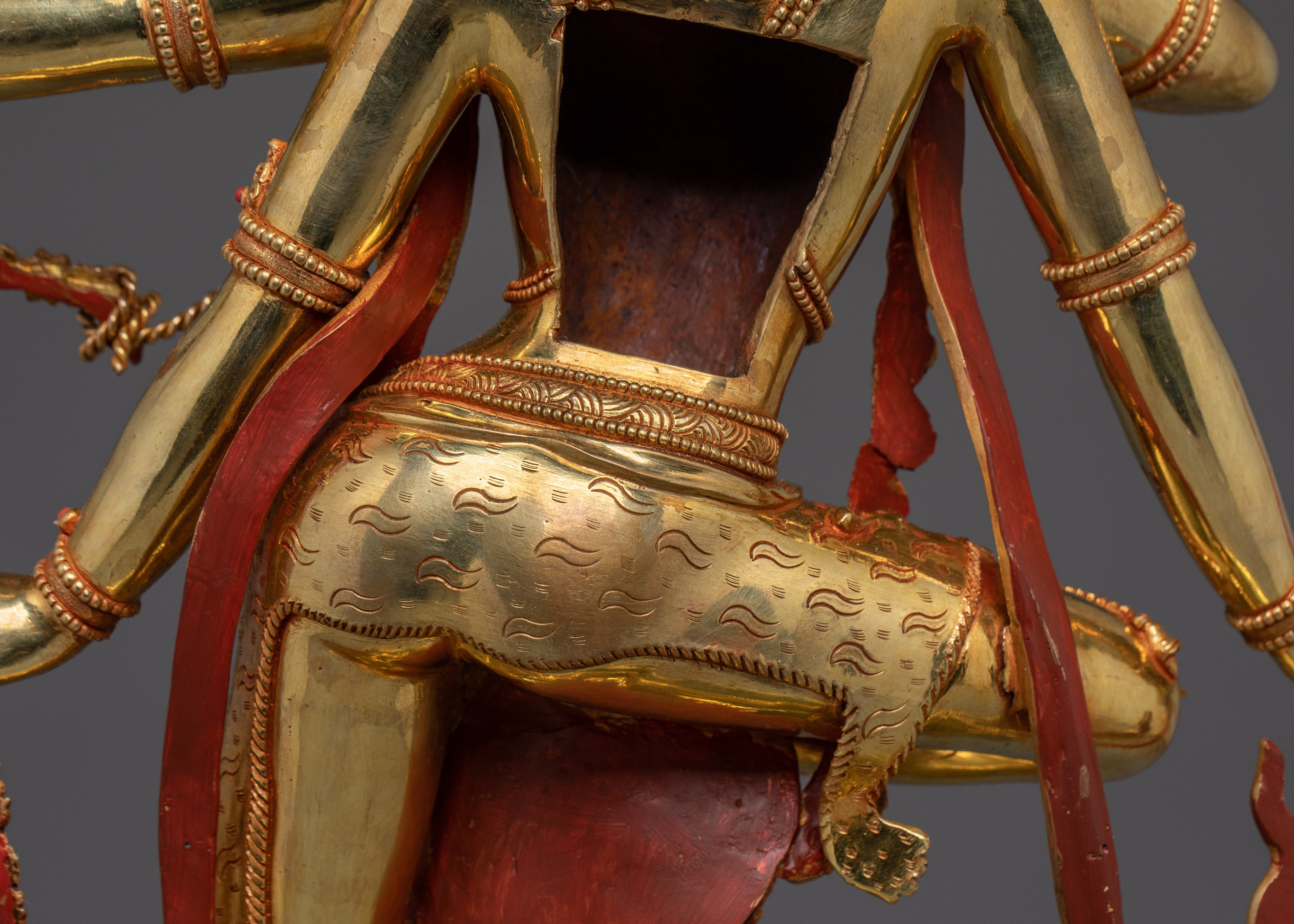 Kurukulla Copper Statue Gilded in 24K Gold | Buddhist Dakini of Enchantment