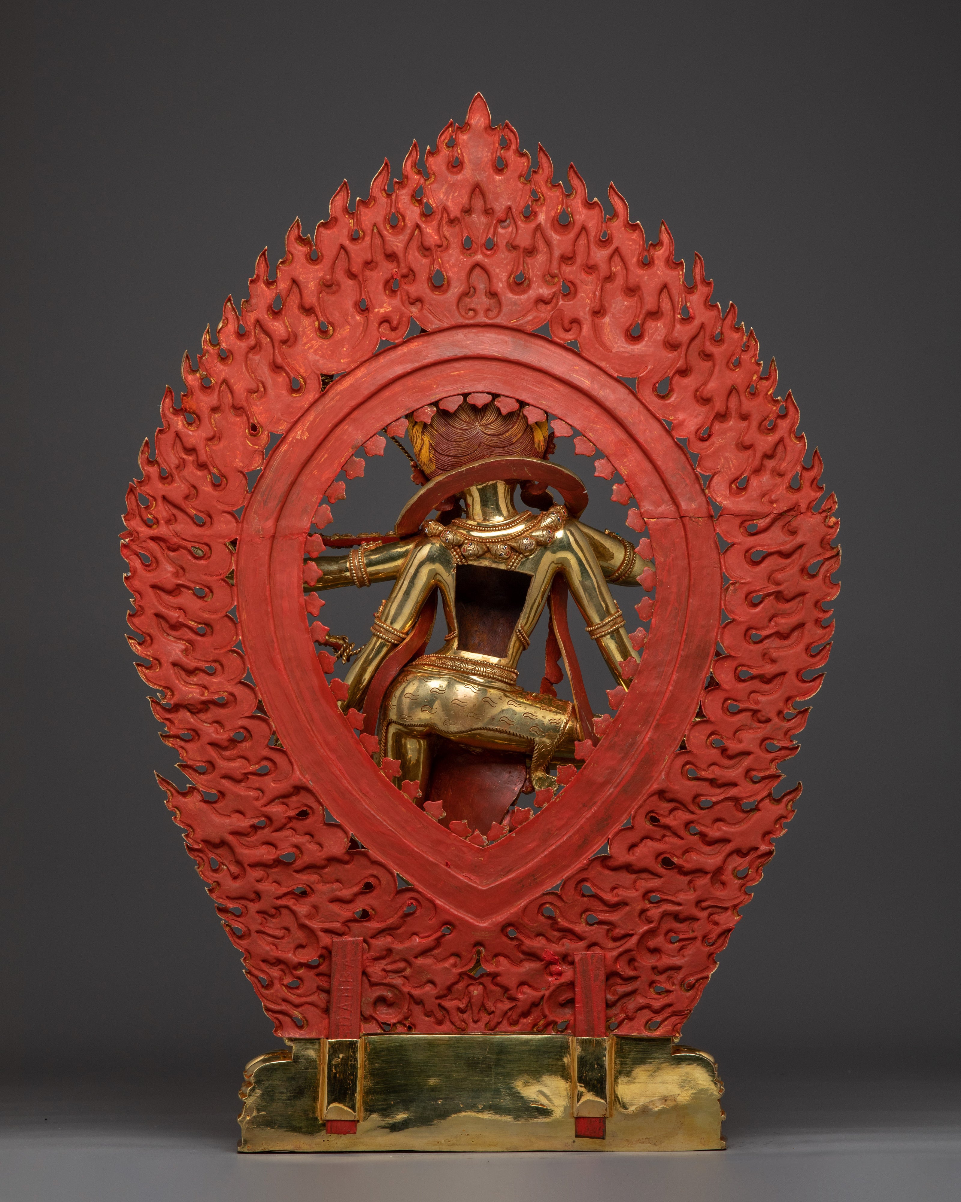 Kurukulla Copper Statue Gilded in 24K Gold | Buddhist Dakini of Enchantment