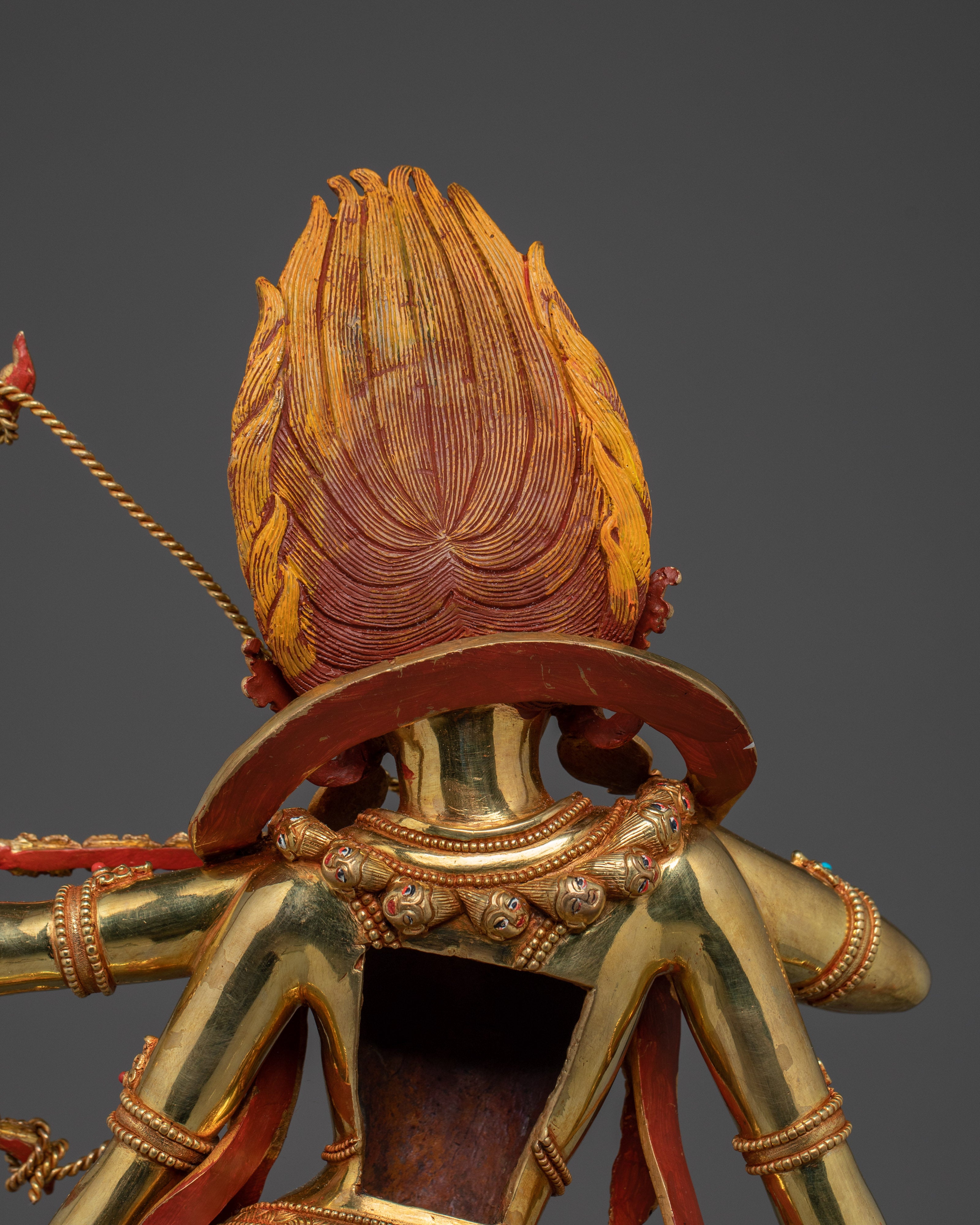 Kurukulla Copper Statue Gilded in 24K Gold | Buddhist Dakini of Enchantment