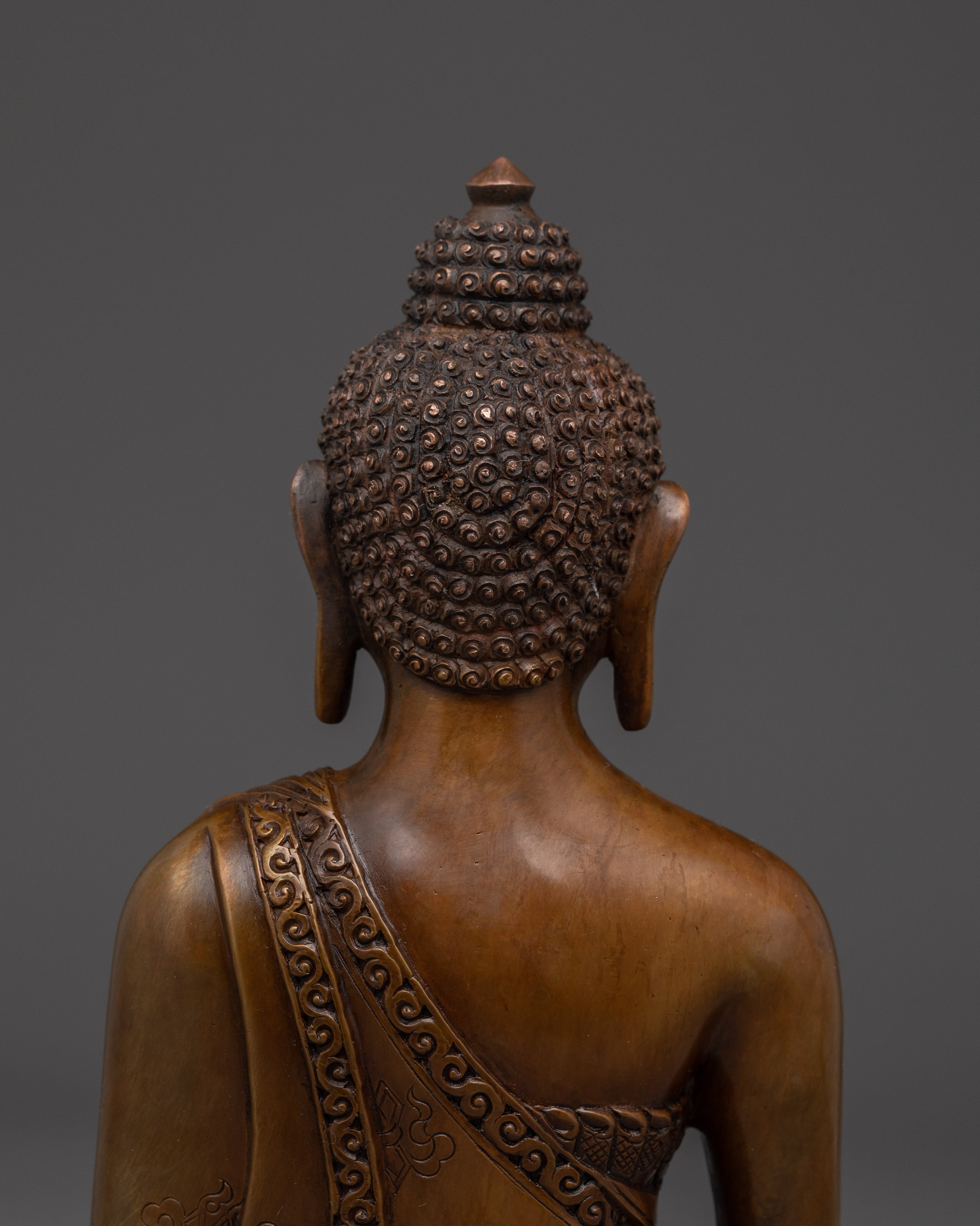 Medicine Buddha in Oxidized Copper | Tibetan Healing Deity Sculpture for Meditation