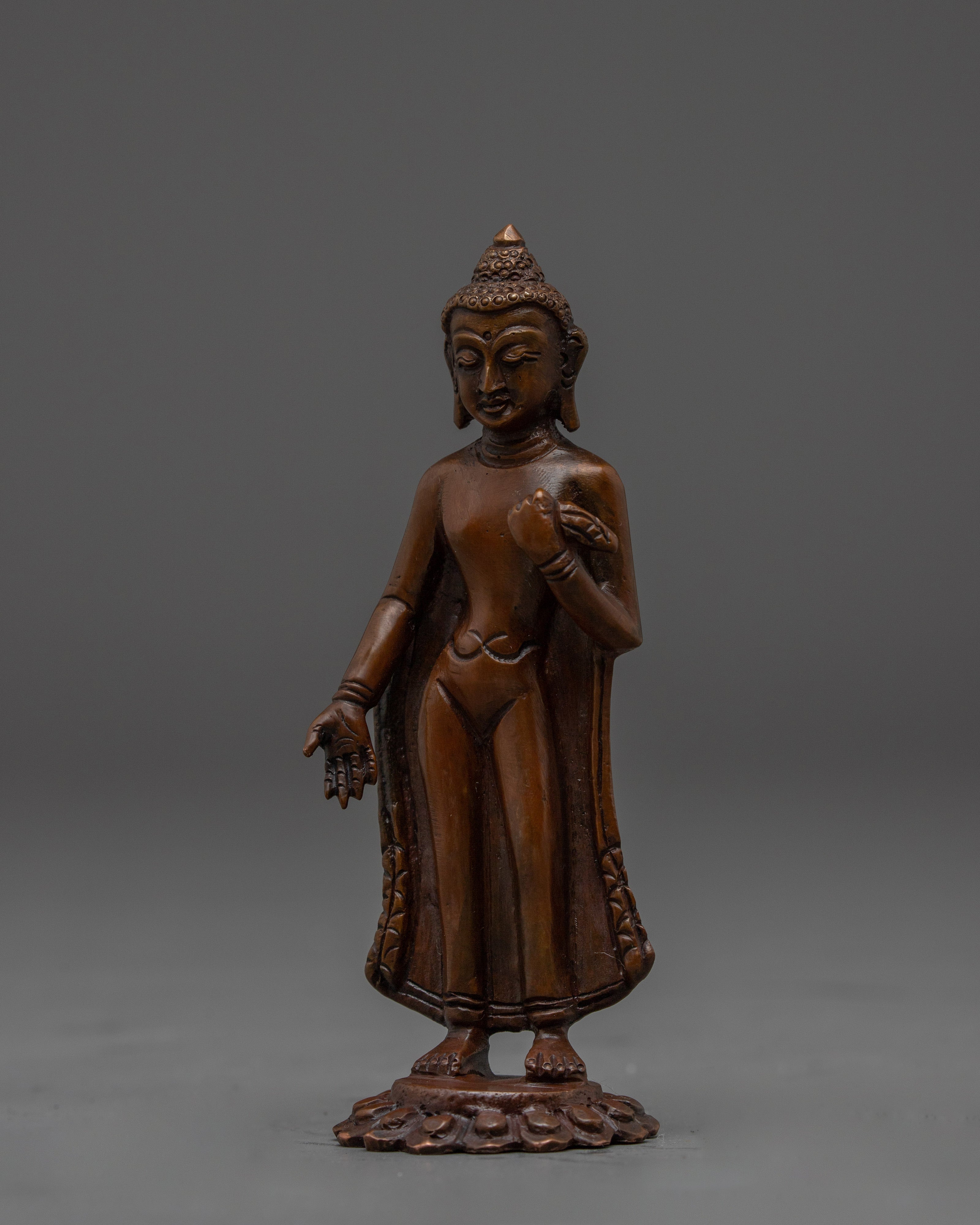 Handcrafted Dipankara Buddha in Oxidized Copper | Buddha Figure for Meditation