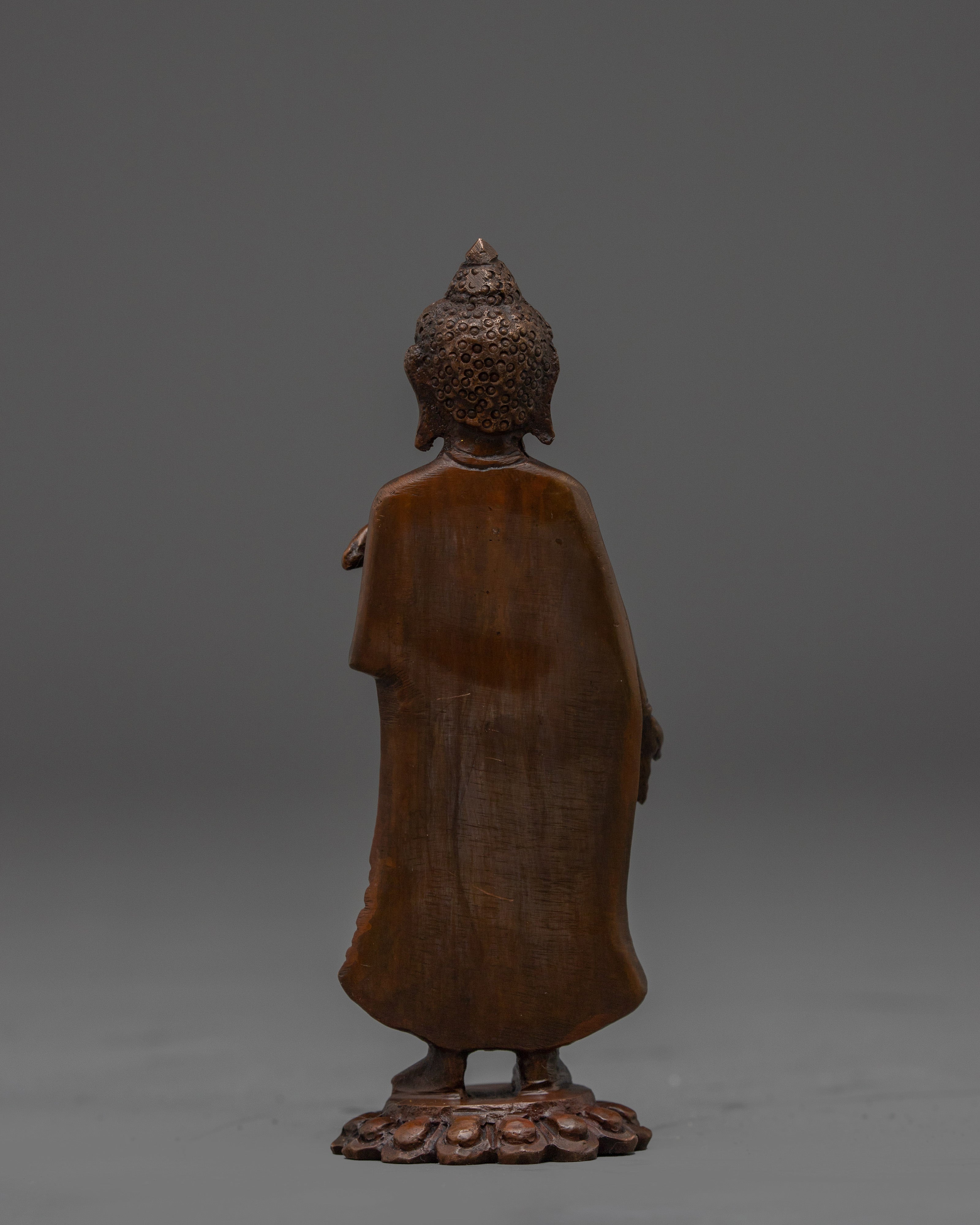 Handcrafted Dipankara Buddha in Oxidized Copper | Buddha Figure for Meditation