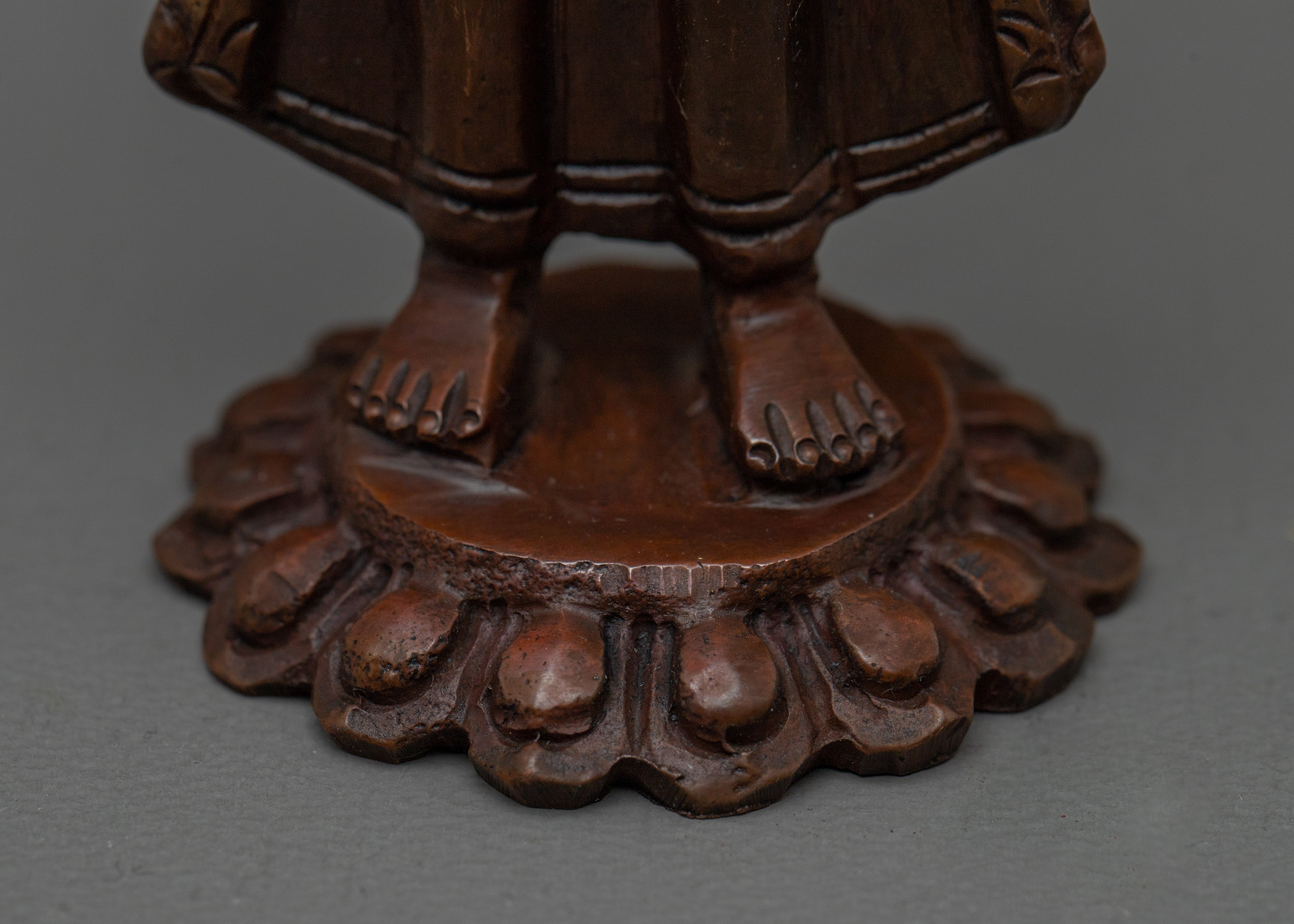 Handcrafted Dipankara Buddha in Oxidized Copper | Buddha Figure for Meditation