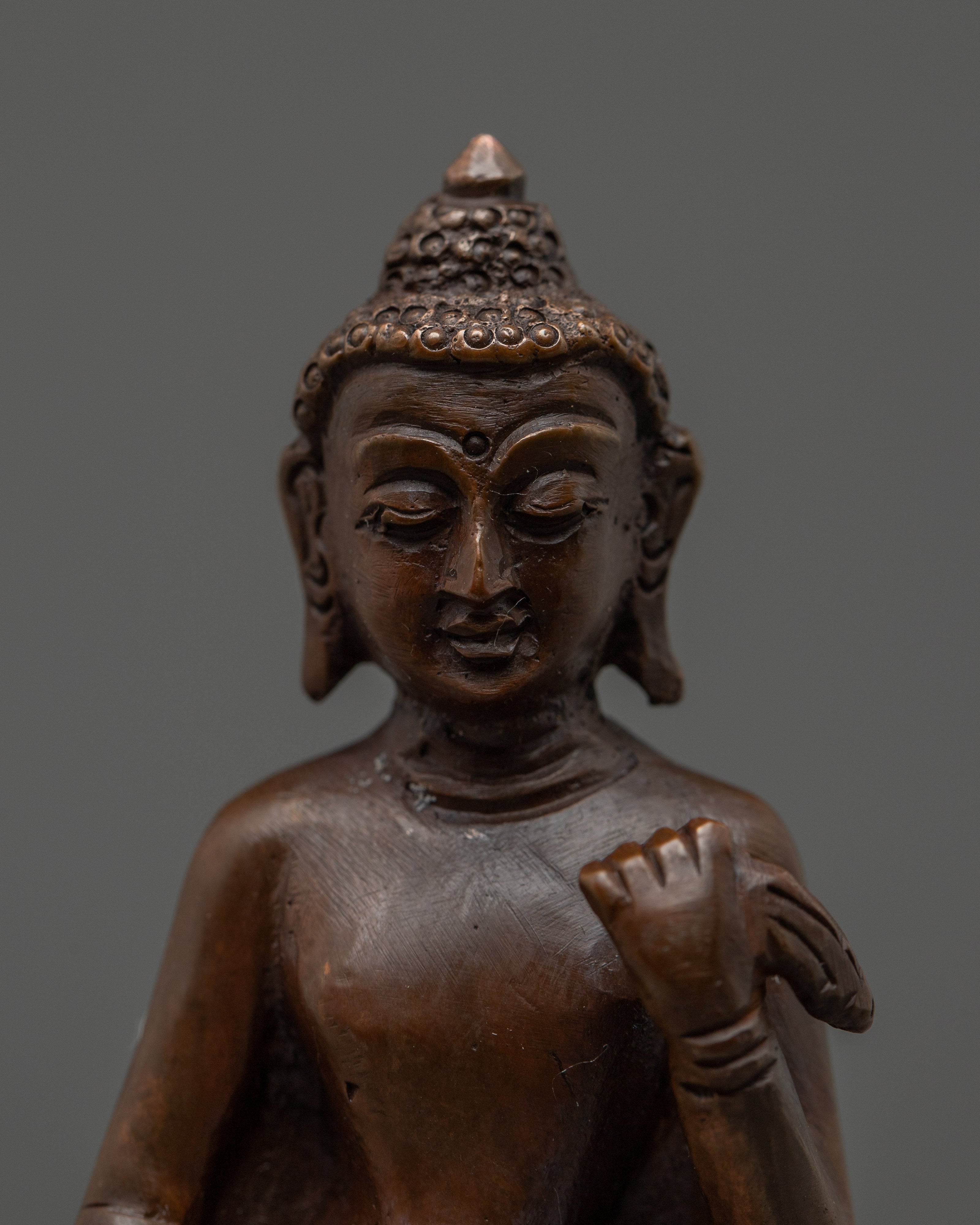 Handcrafted Dipankara Buddha in Oxidized Copper | Buddha Figure for Meditation