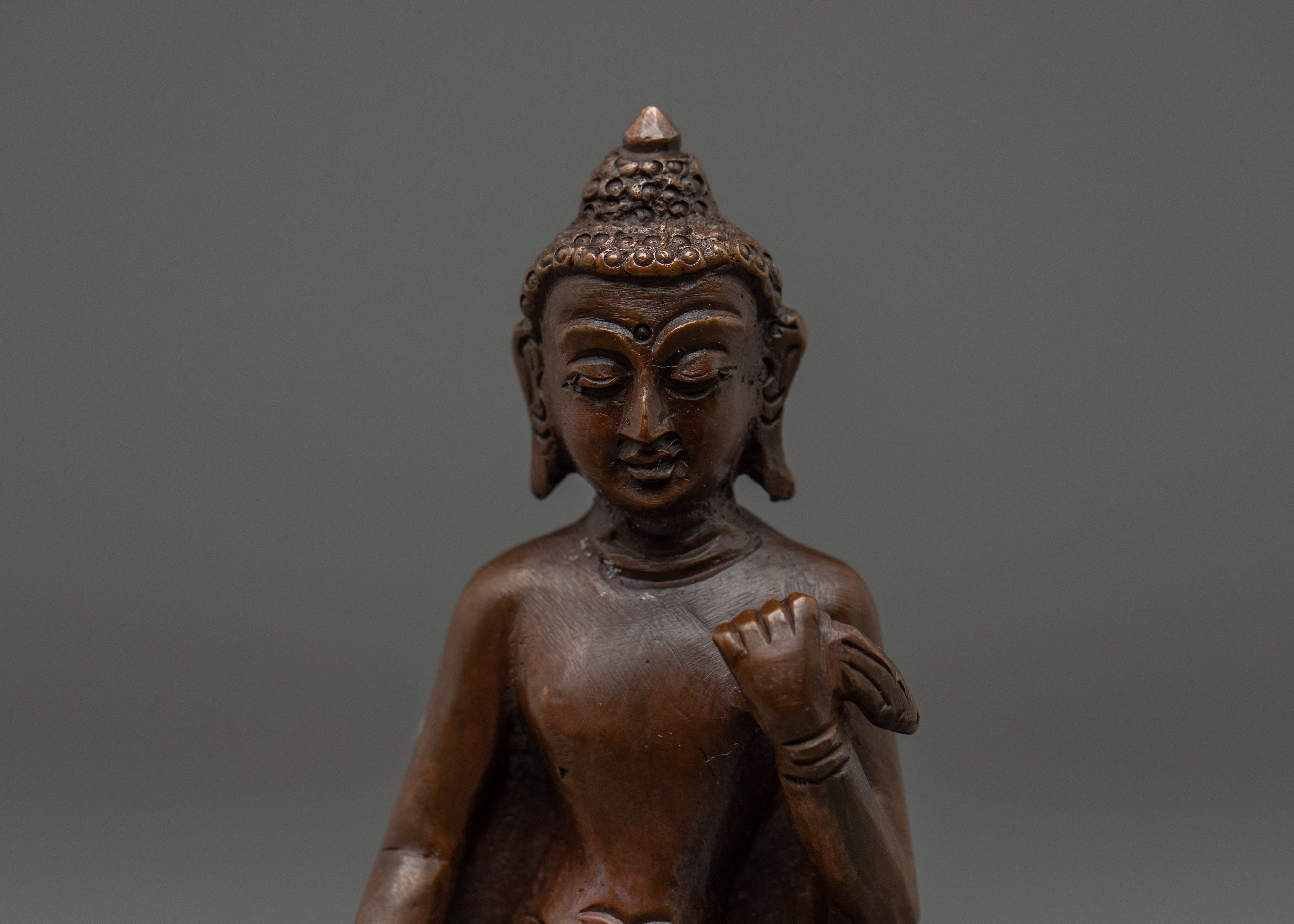 Handcrafted Dipankara Buddha in Oxidized Copper | Buddha Figure for Meditation
