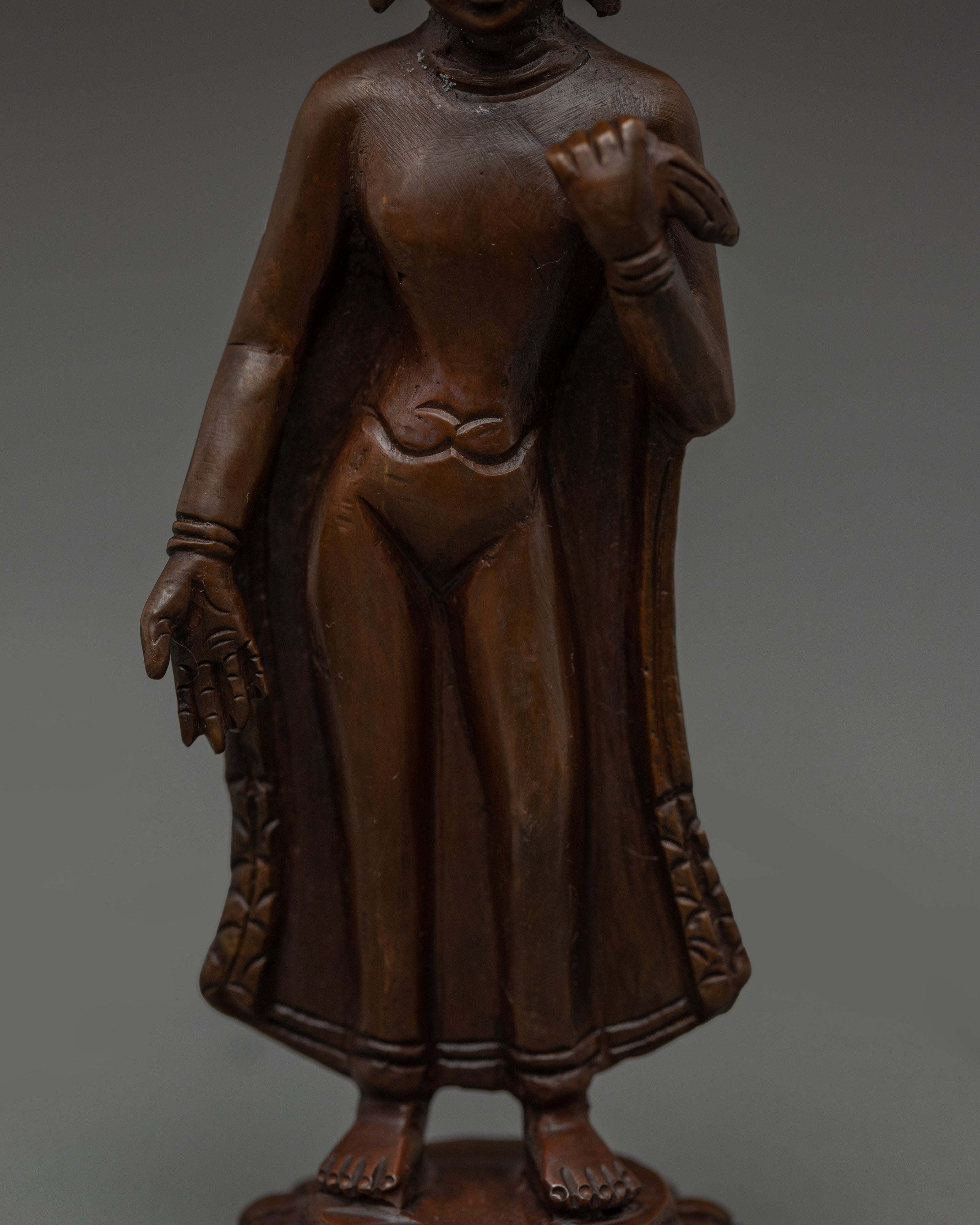 Handcrafted Dipankara Buddha in Oxidized Copper | Buddha Figure for Meditation