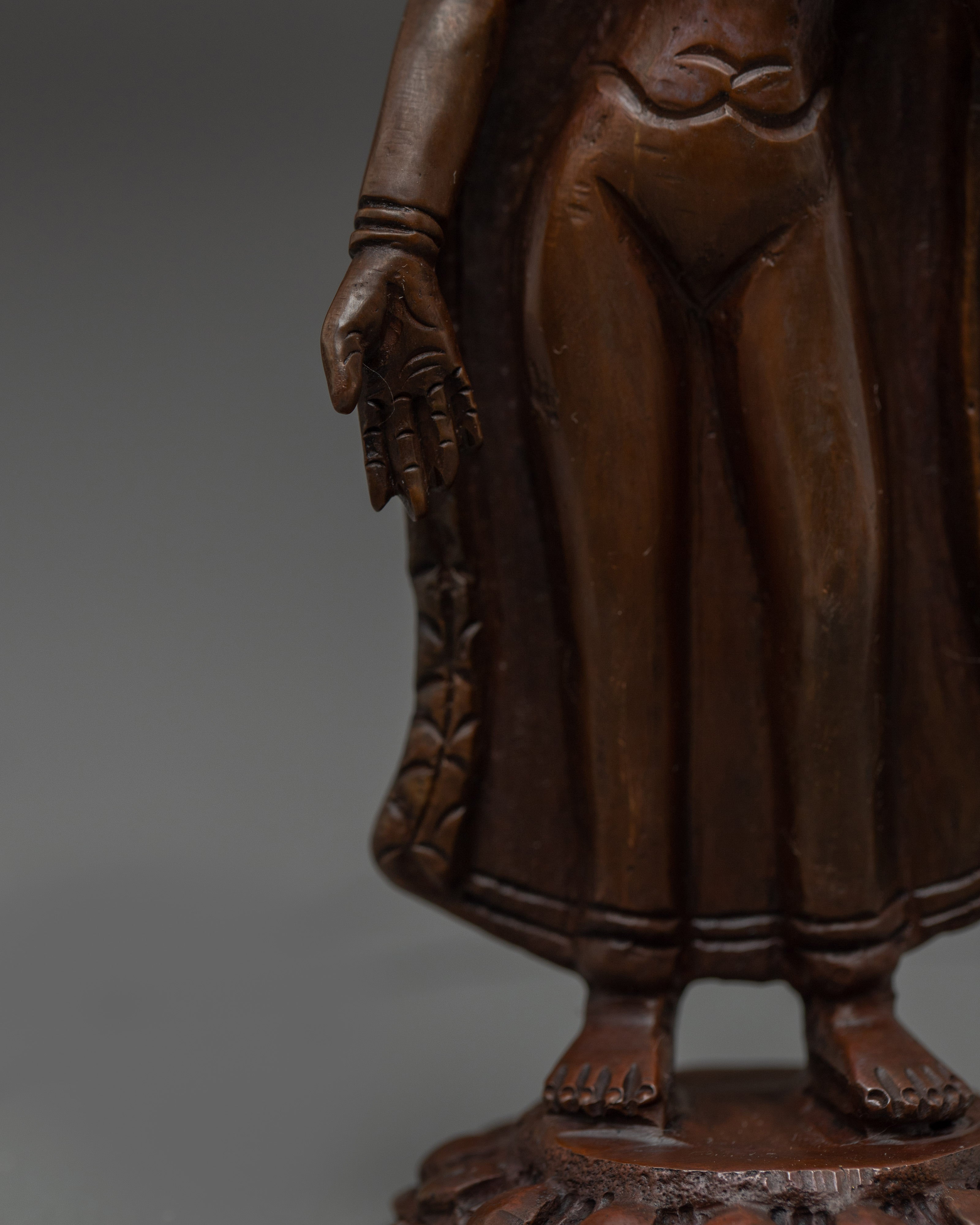 Handcrafted Dipankara Buddha in Oxidized Copper | Buddha Figure for Meditation