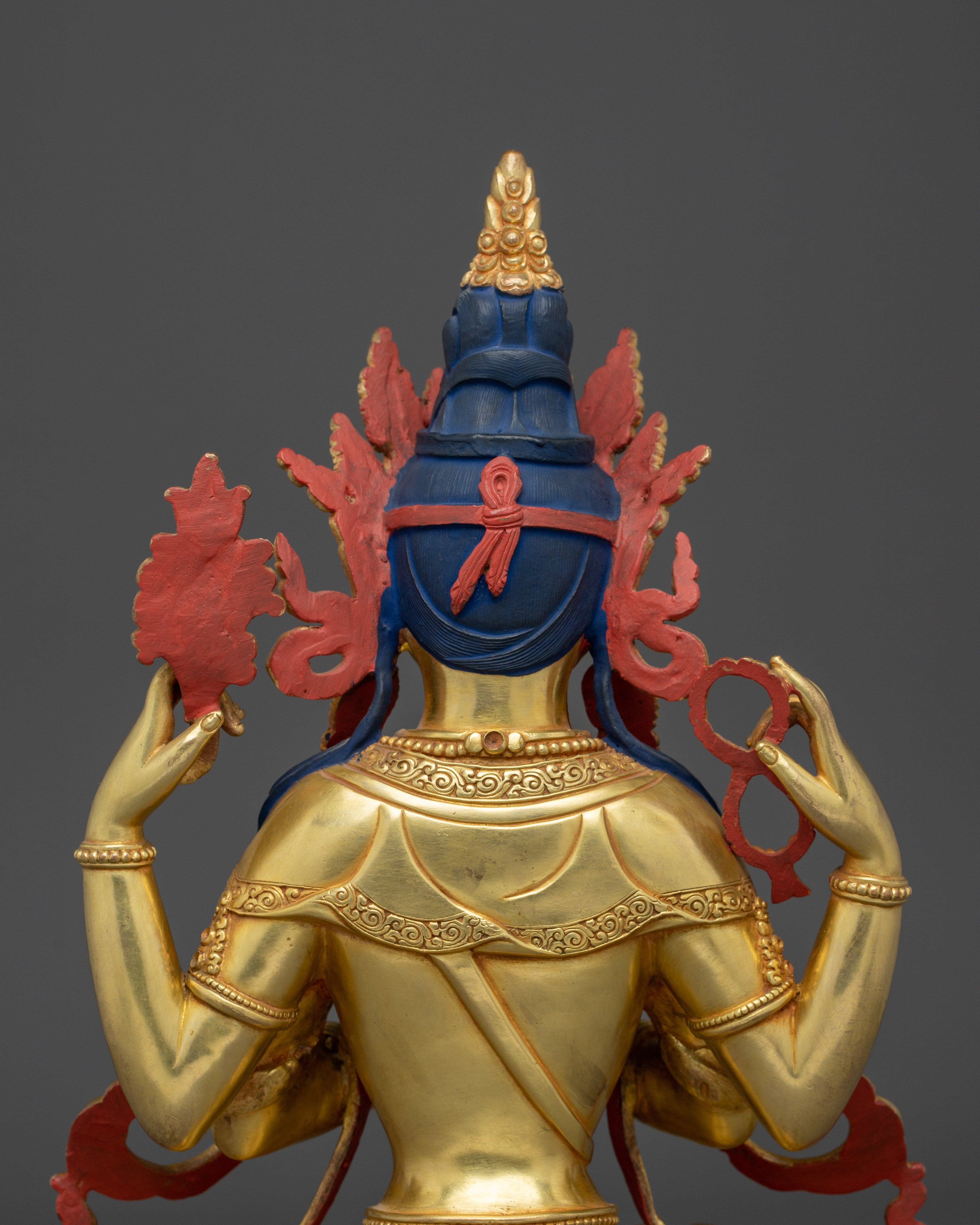 Golden Avalokiteshvara Artwork | Chenrezig - Bodhisattva of compassion