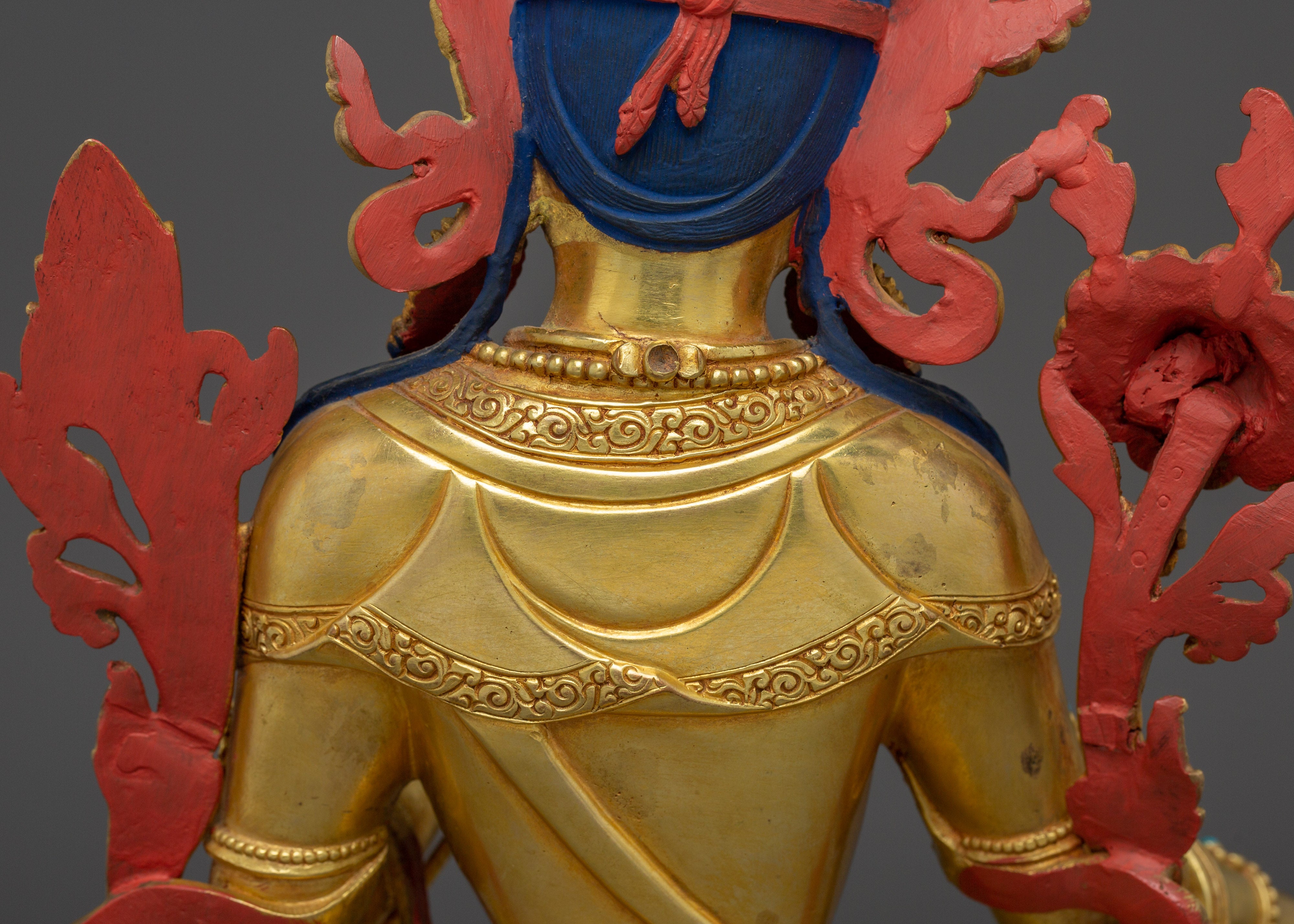 Radiant Shyama Tara Golden Statue | Green Tara - Mother of All Buddhas