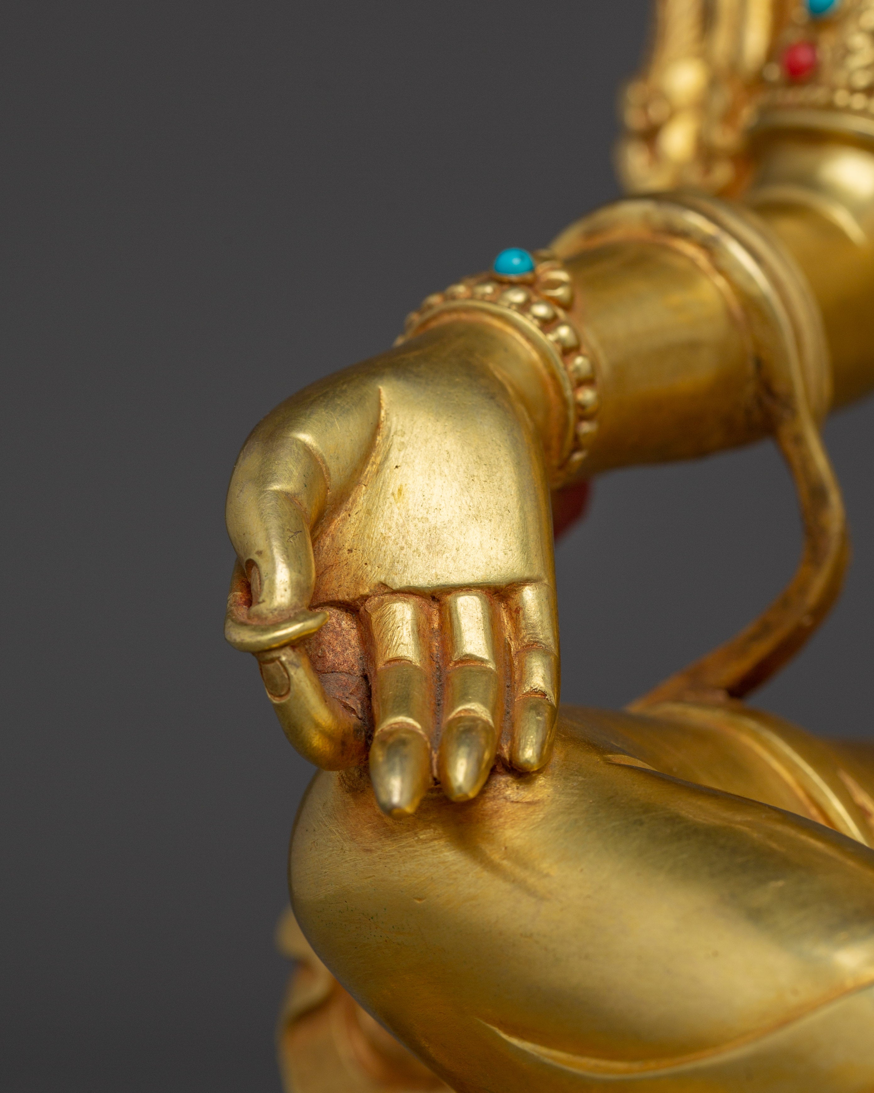 Radiant Shyama Tara Golden Statue | Green Tara - Mother of All Buddhas