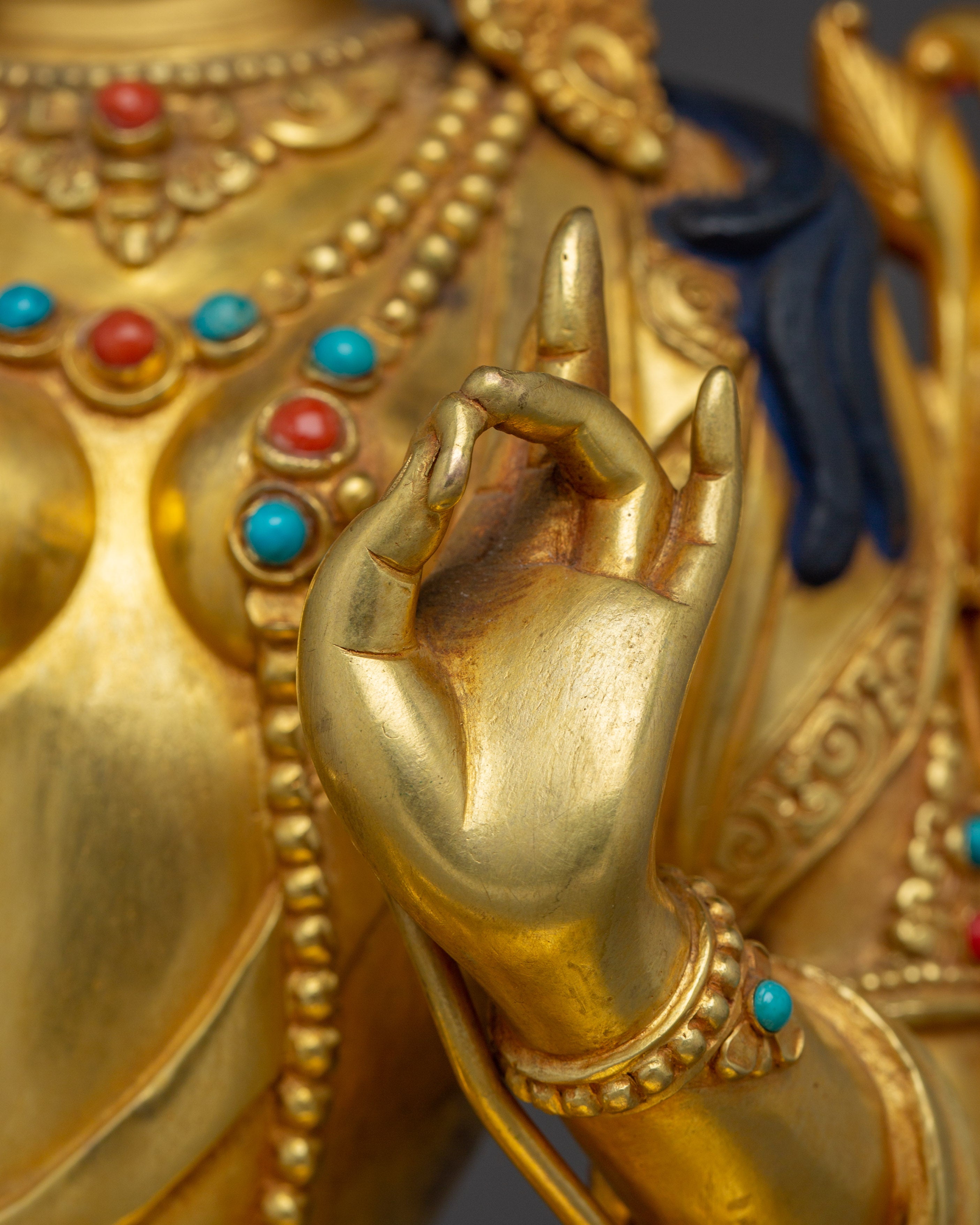 Radiant Shyama Tara Golden Statue | Green Tara - Mother of All Buddhas