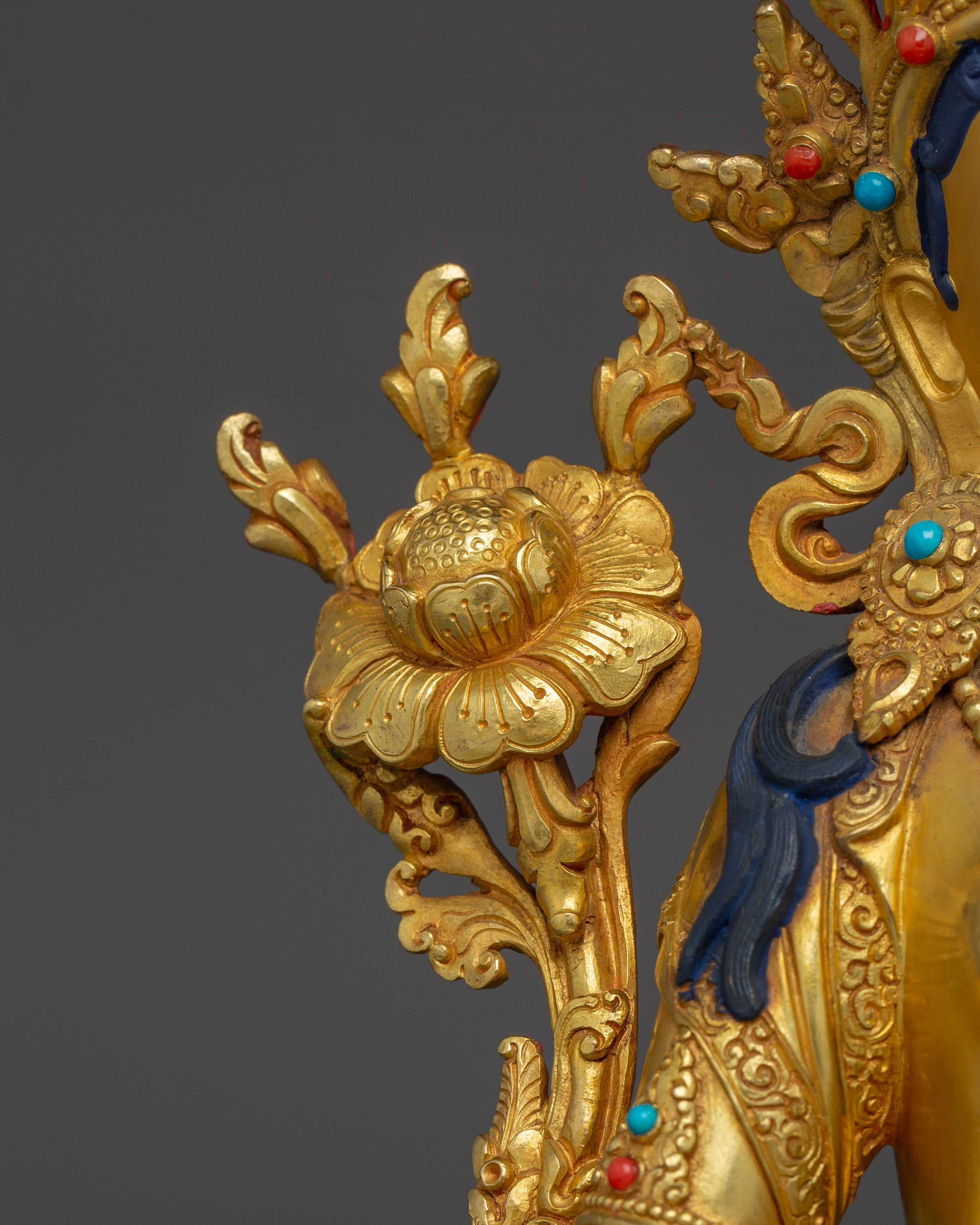 Radiant Shyama Tara Golden Statue | Green Tara - Mother of All Buddhas