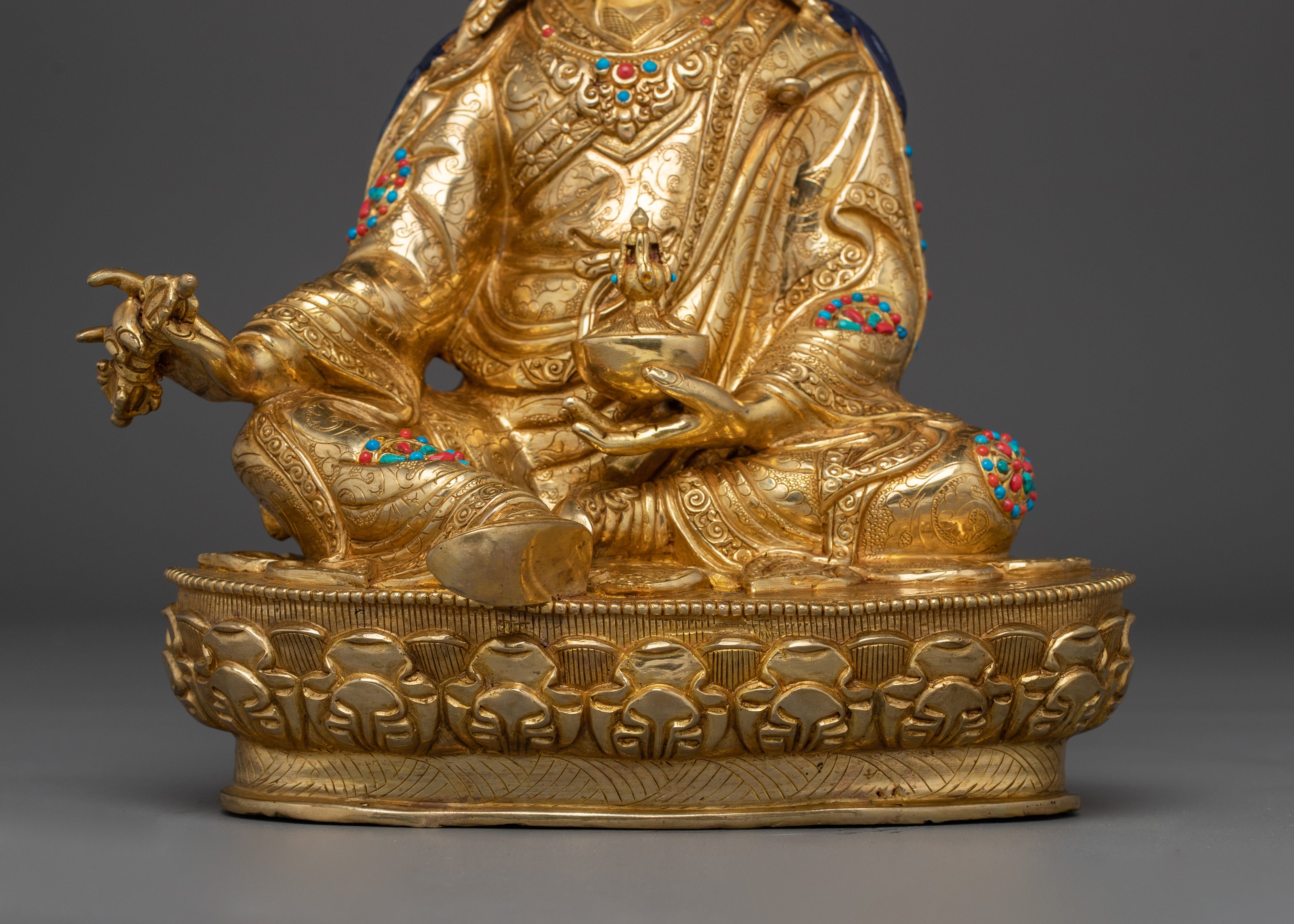 Buddhist Vajra Master Guru Rinpoche Statue | Handcrafted Artwork
